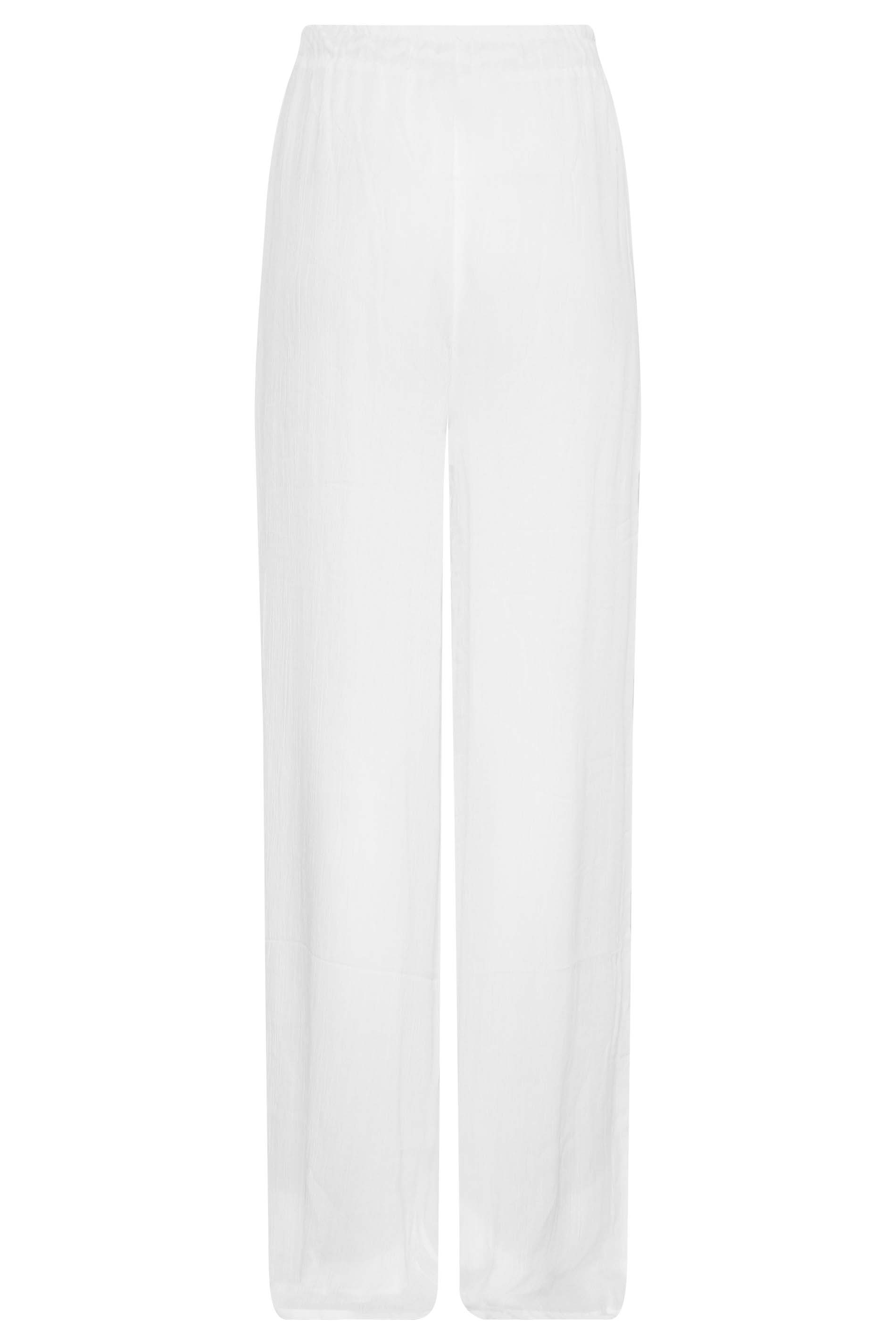 LTS Tall Women's White Wide Leg Beach Trousers
