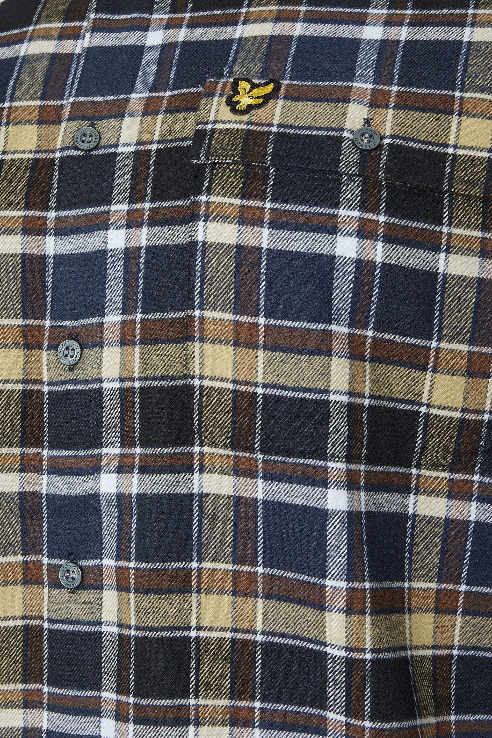 LYLE & SCOTT Big & Tall Blue & Green Brushed Cotton Check Shirt | BadRhino 5