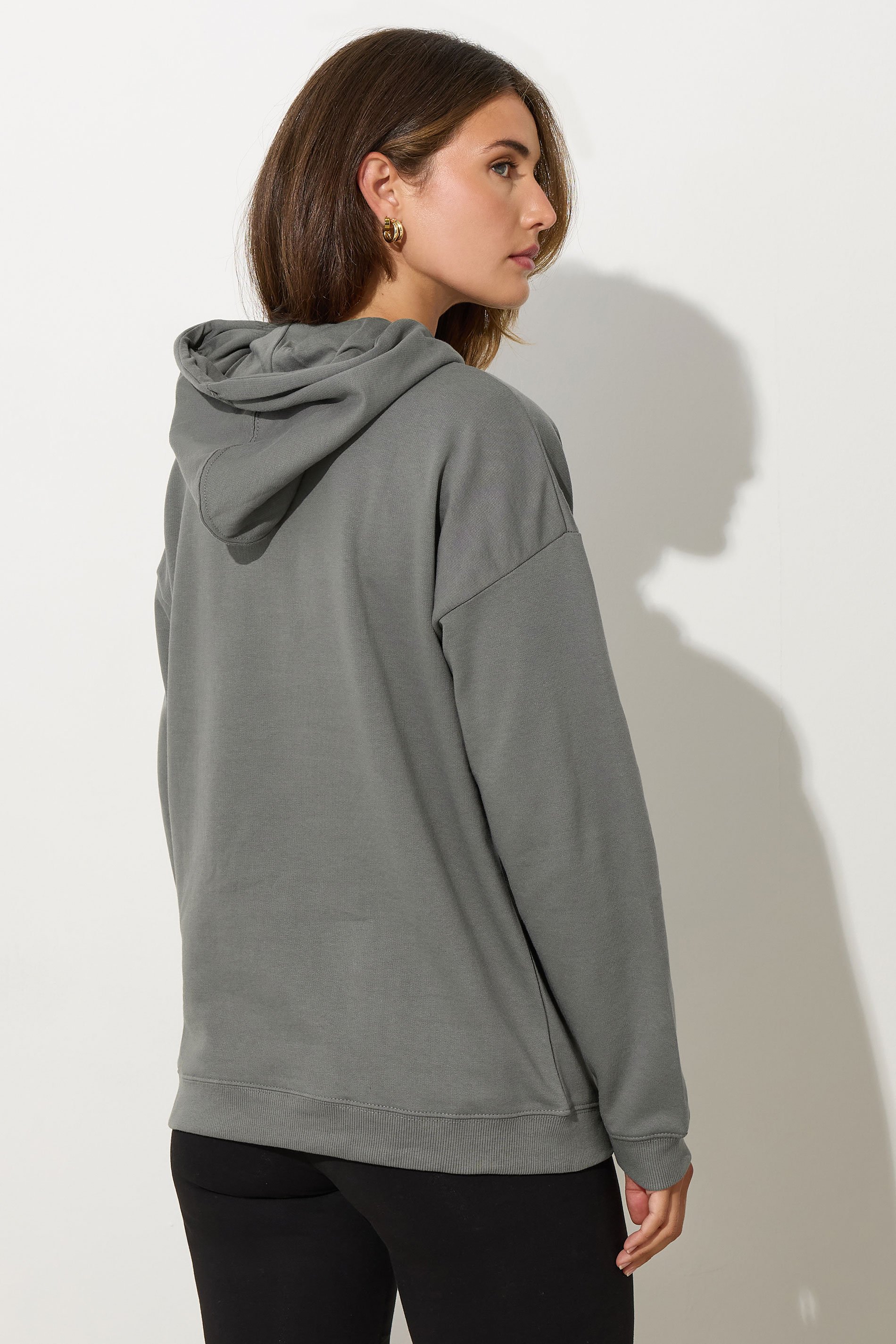 LTS Tall Charcoal Grey Drawstring Hoodie | Long Tall Sally 4