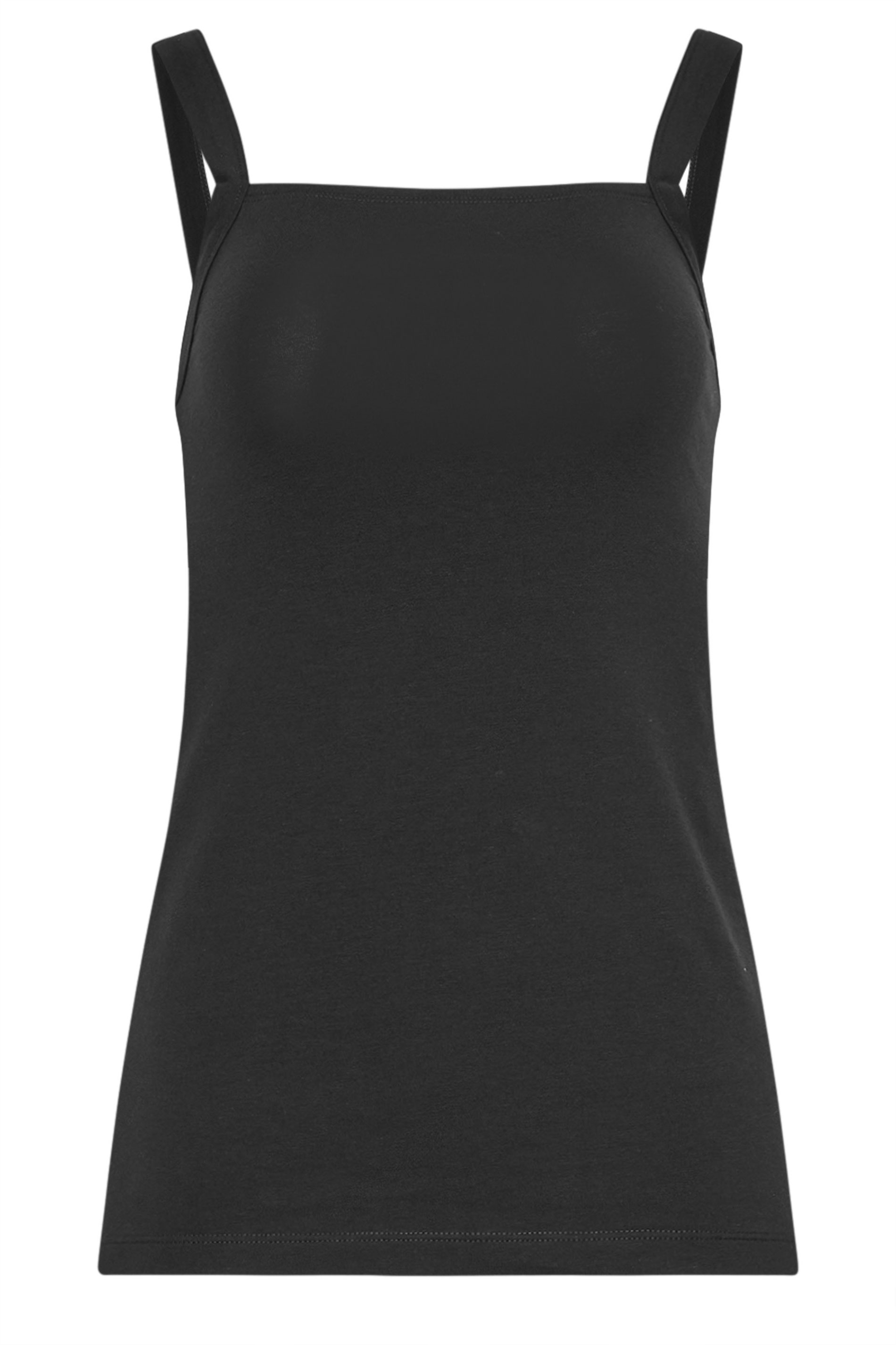 LTS 2 PACK Tall Women's Black & Khaki Green Square Neck Cami Vest Tops | Long Tall Sally 8