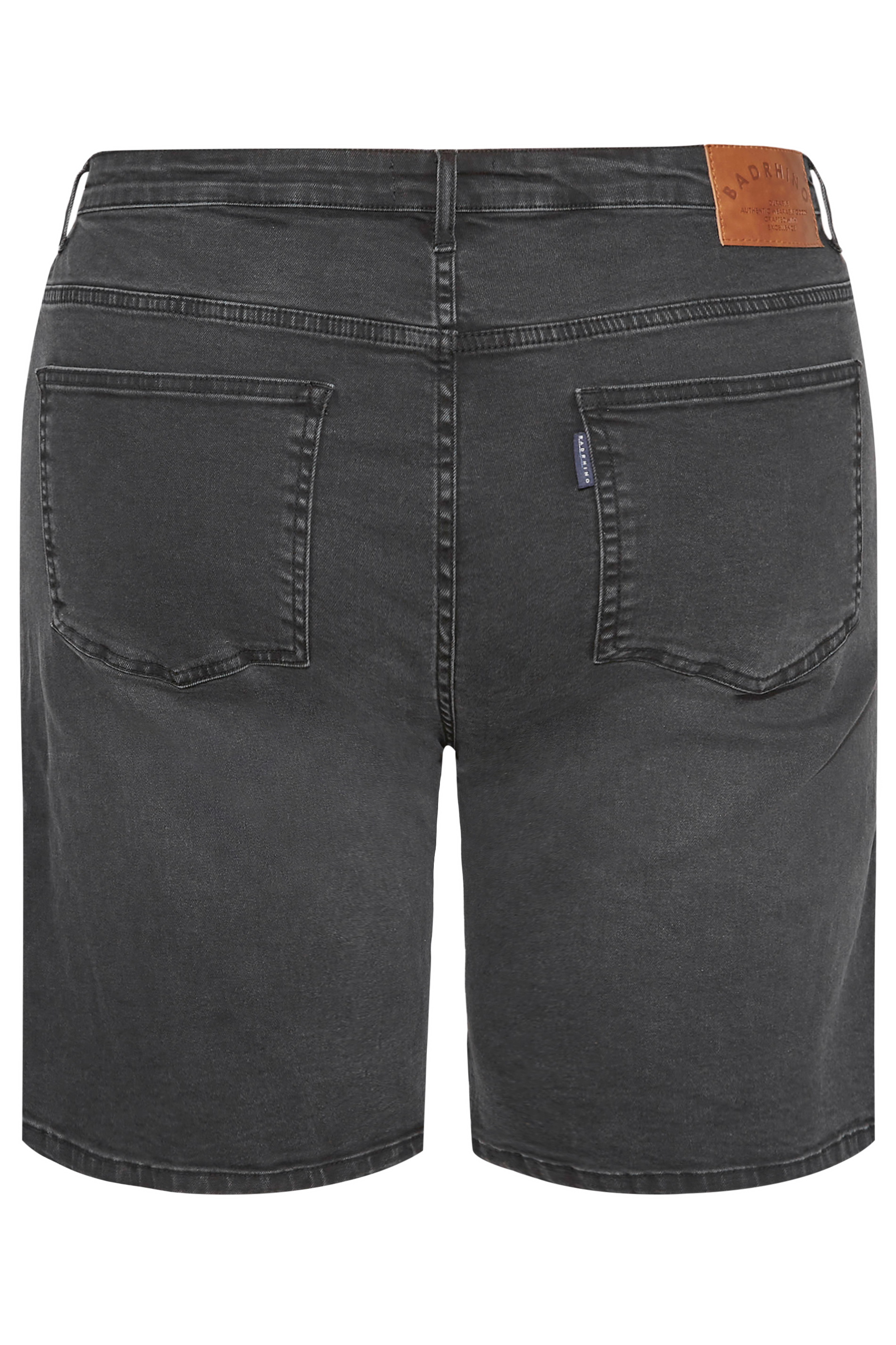 BadRhino Big & Tall Black Washed Denim Shorts | BadRhino 4