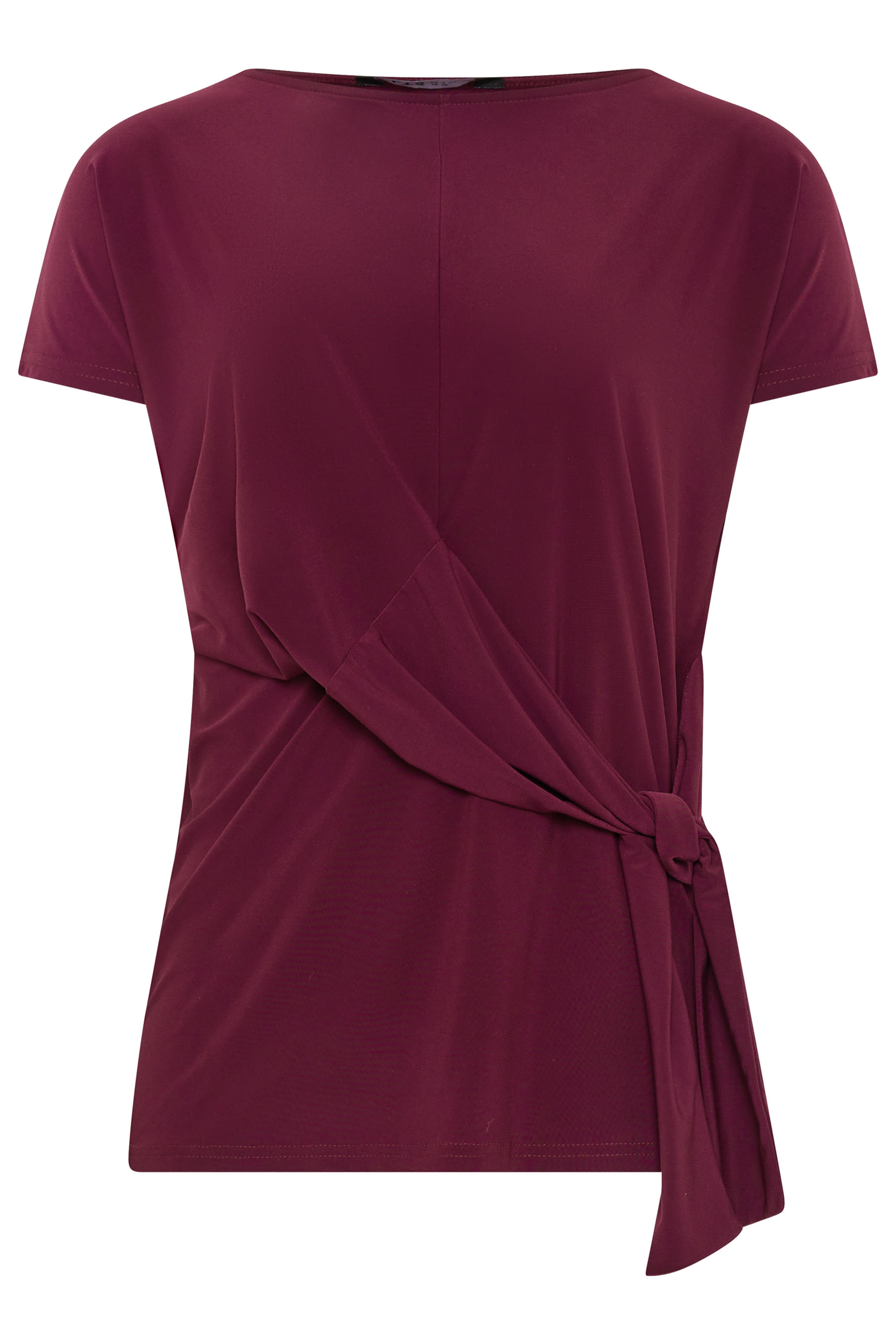 LTS Tall Women's Wine Red Tie Detail Top | Long Tall Sally 5