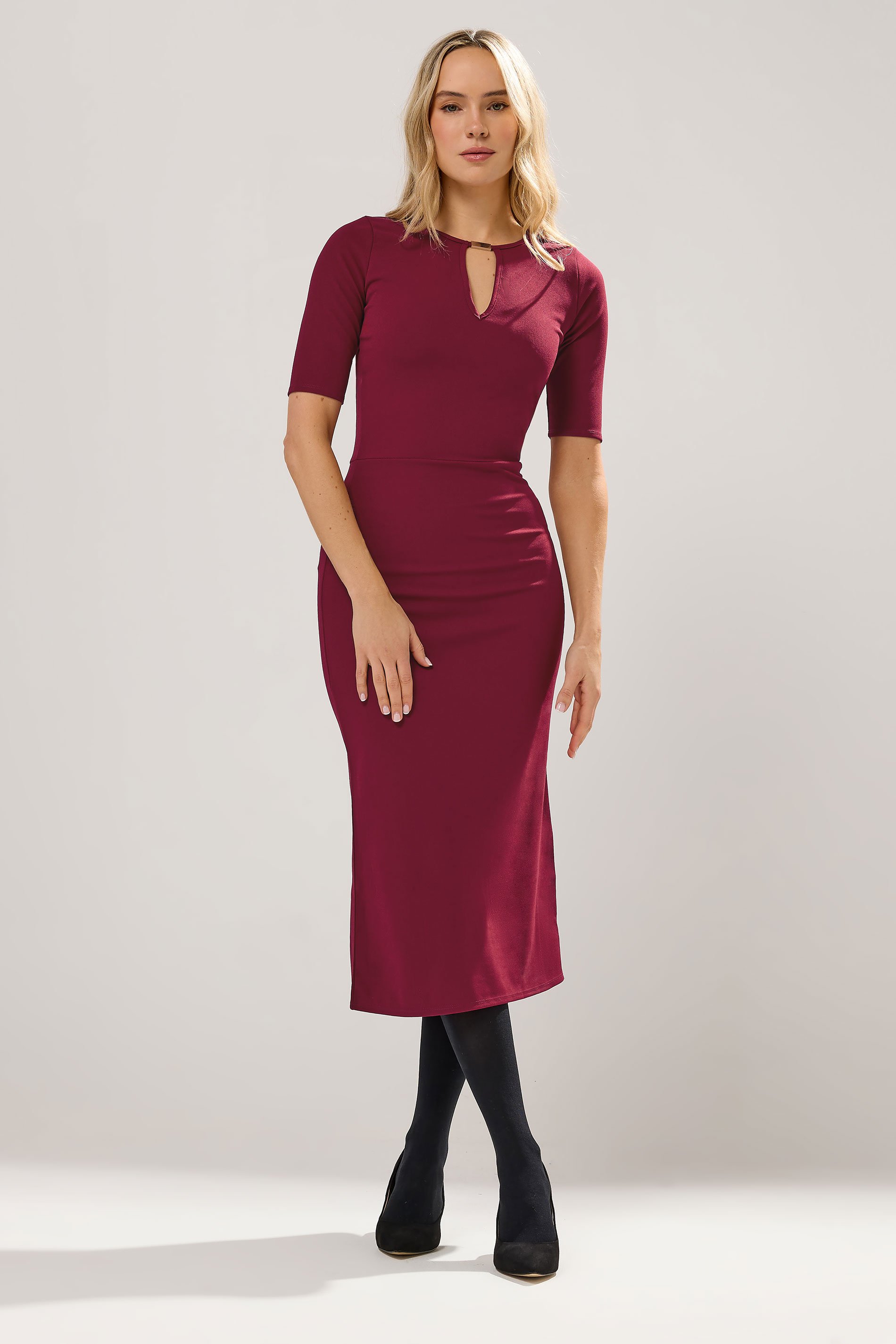 LTS Tall Red Keyhole Midi Dress | Long Tall Sally 2