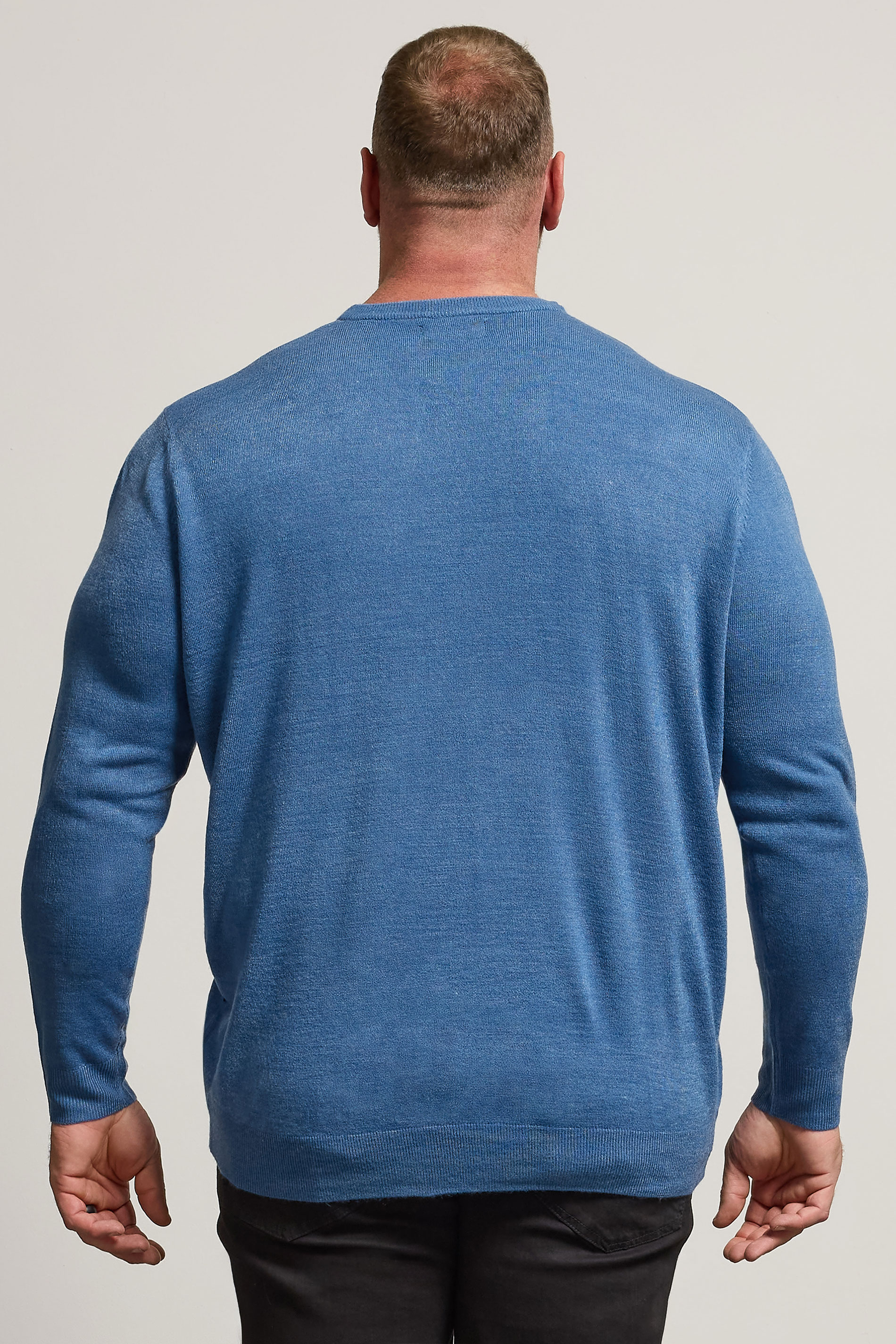 BadRhino Big & Tall Blue Crew Neck Jumper | BadRhino 3