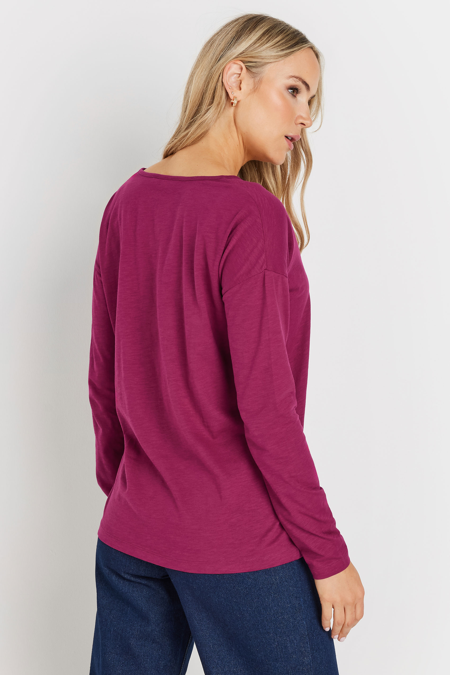 LTS Tall 2 PACK Berry Pink & Grey Long Sleeve T-Shirts | Long Tall Sally 5