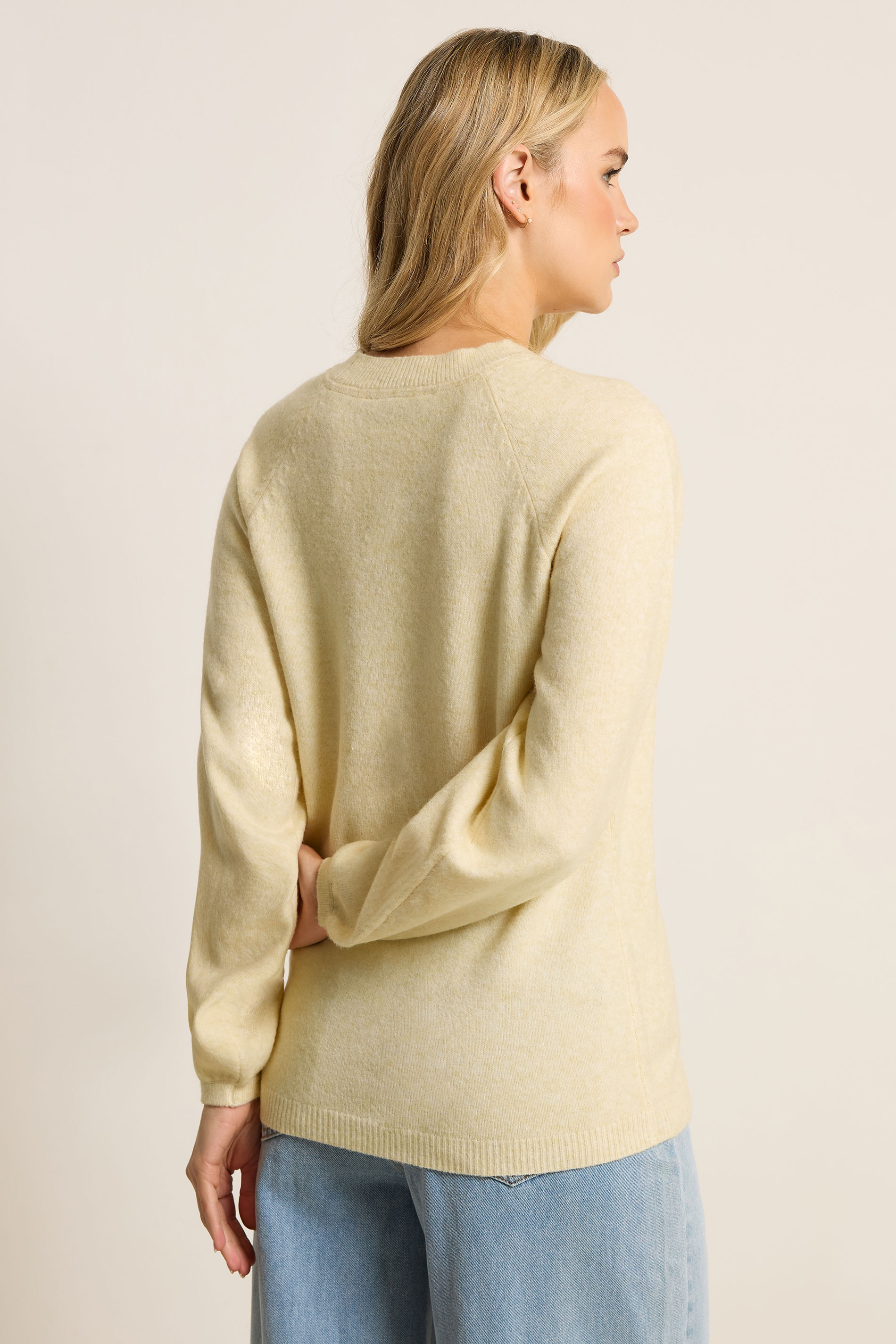 LTS Tall Butter Yellow Knit Balloon Sleeve Jumper | Long Tall Sally 3