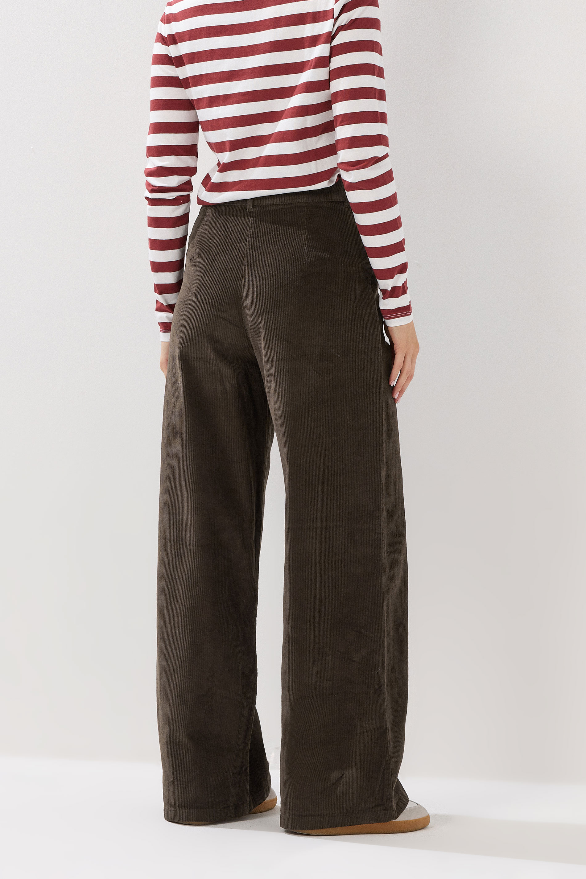 LTS Tall Chocolate Brown Cord Wide Leg Trousers | Long Tall Sally 4