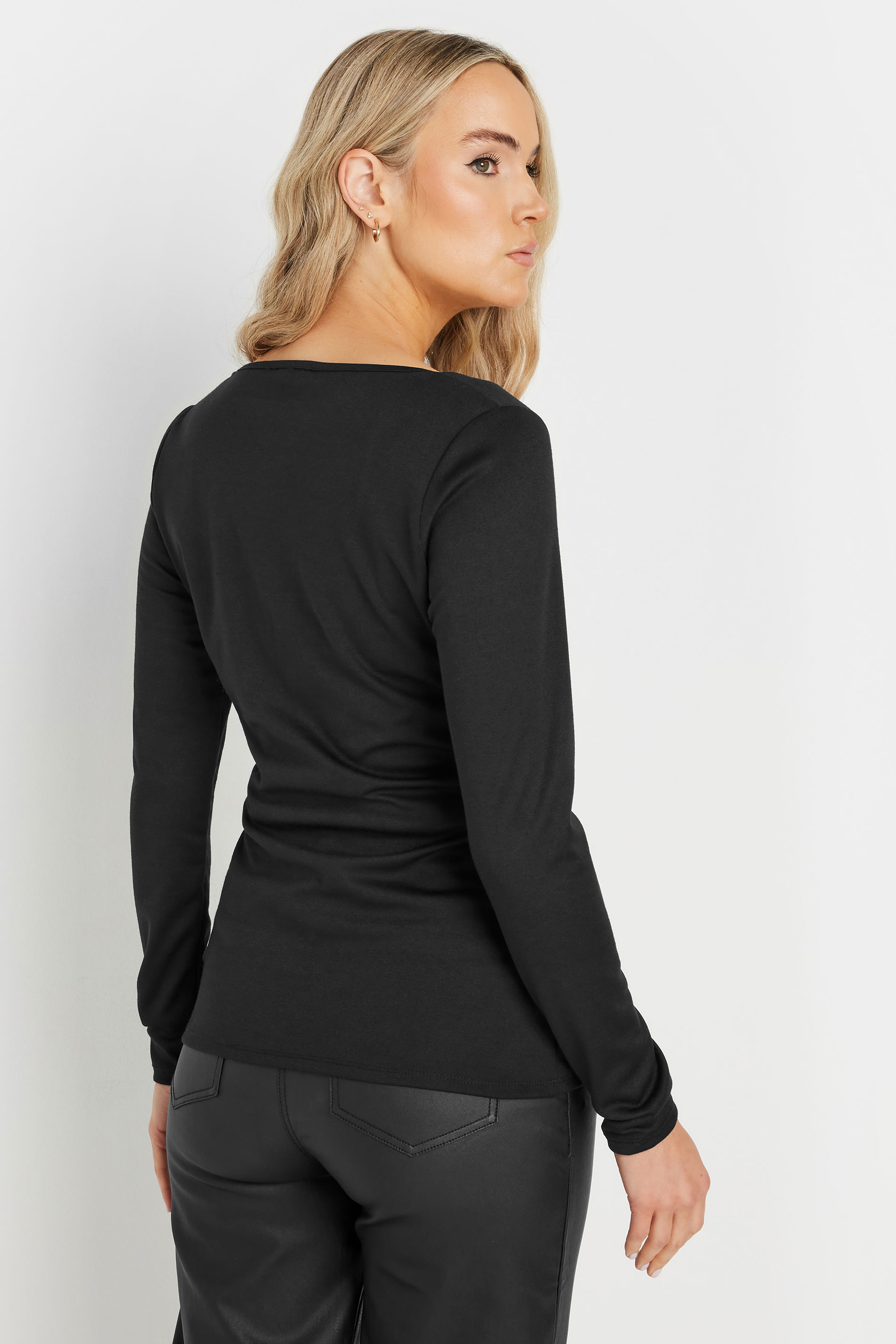 LTS Tall Black Square Notch Neck Top | Long Tall Sally 3