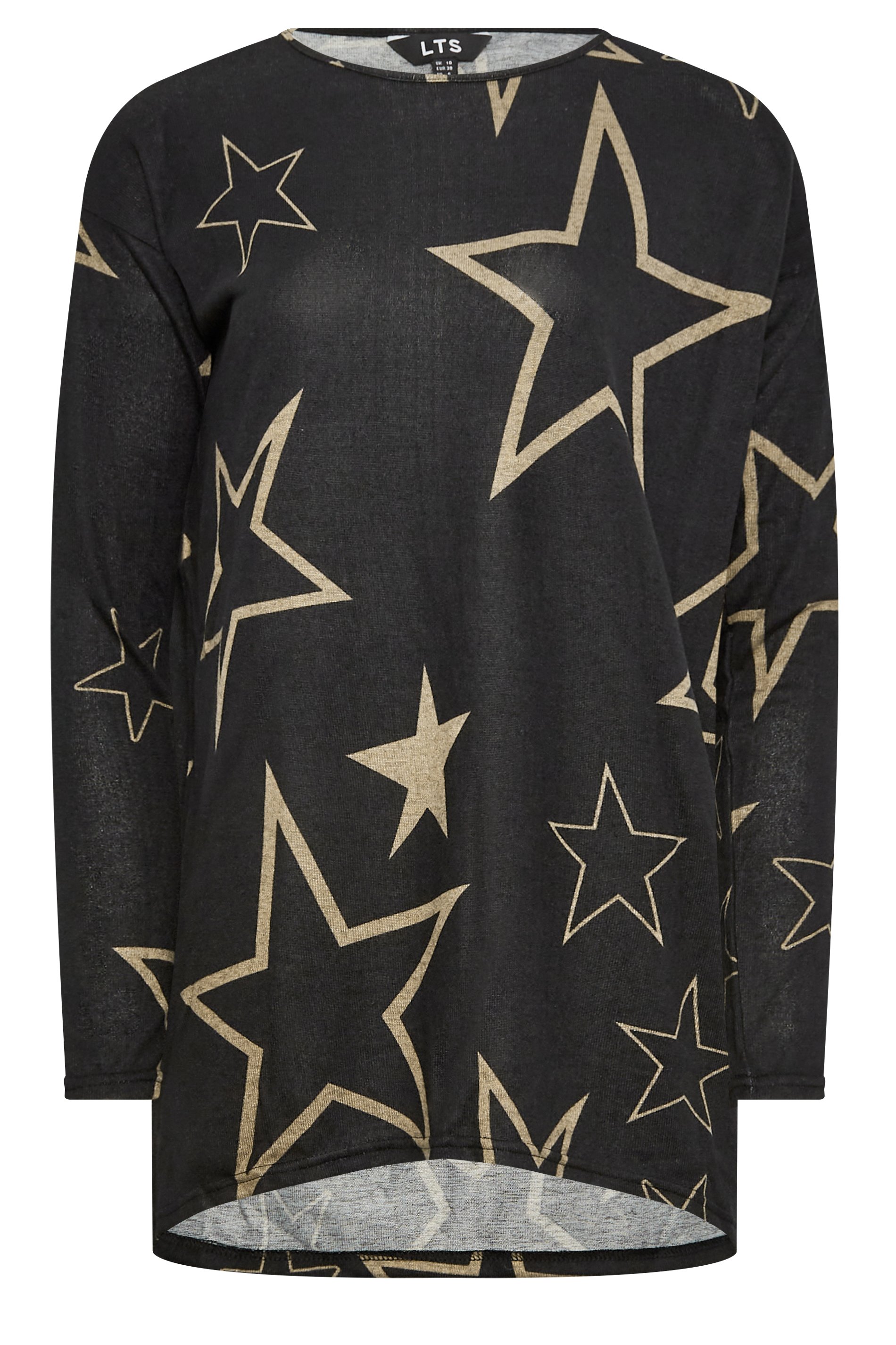 LTS Tall Black Star Print Drop Shoulder Jumper | Long Tall Sally  5