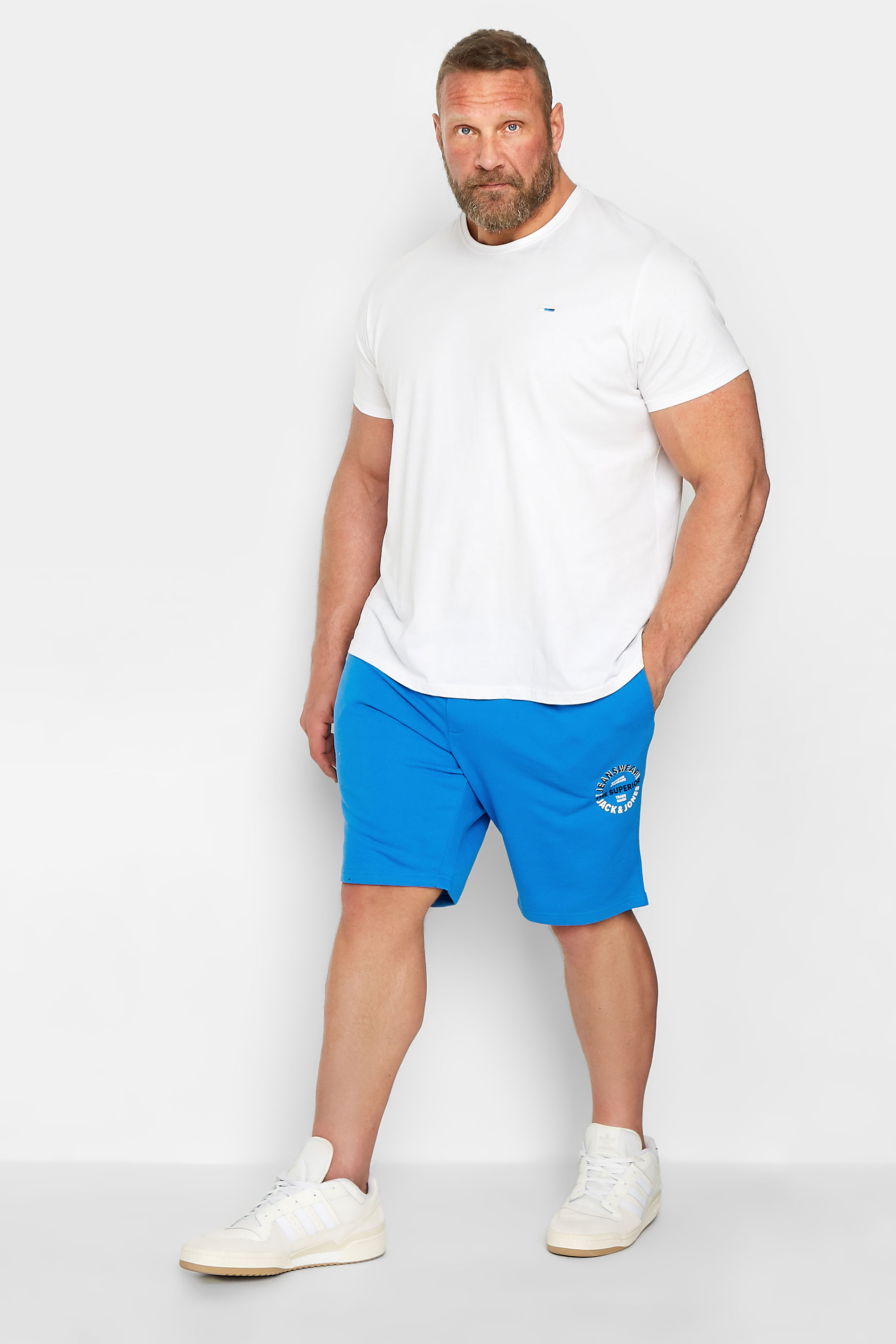 JACK & JONES Big & Tall Blue Jogger Shorts | BadRhino 2