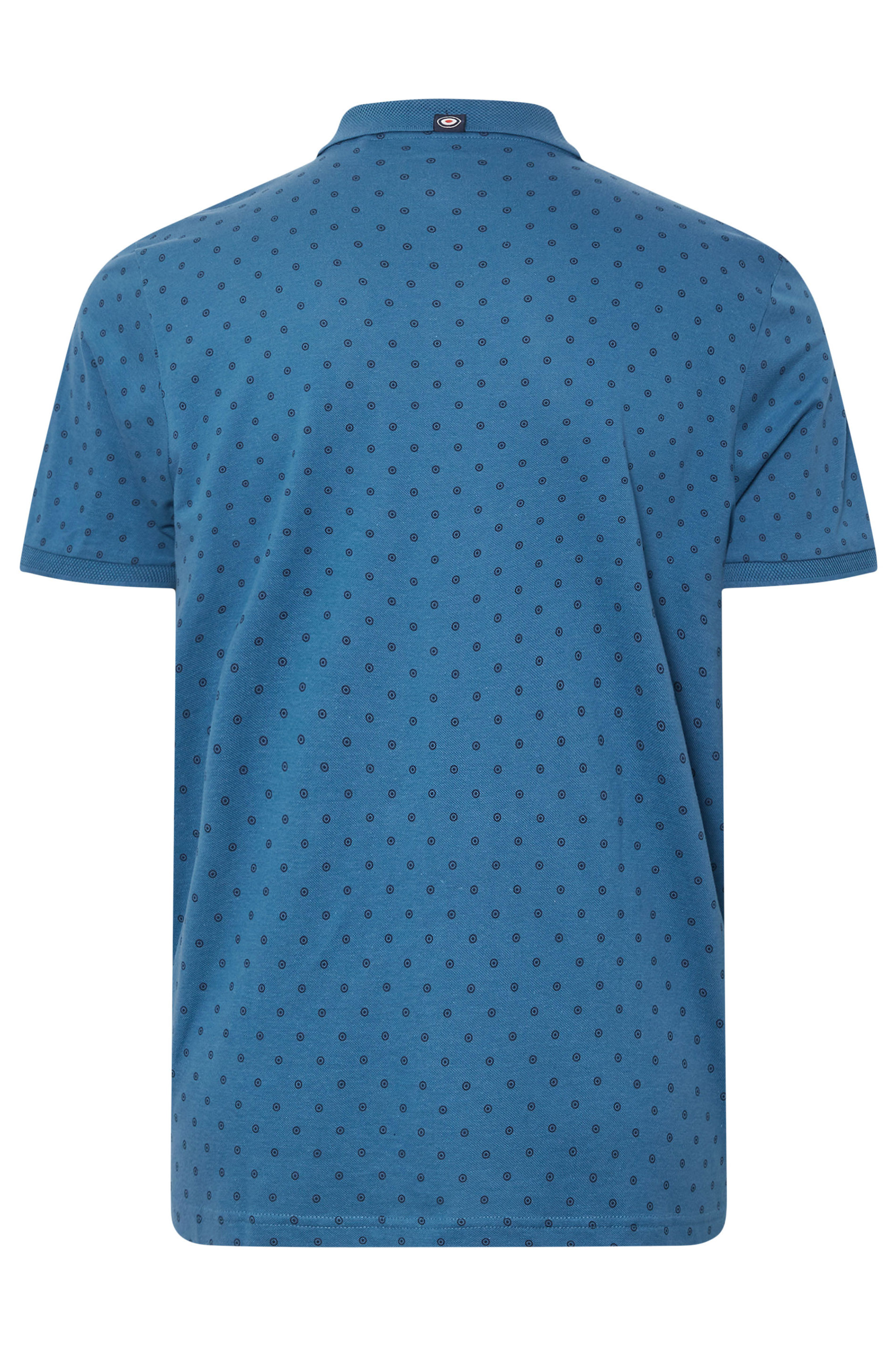 LAMBRETTA Big & Tall Blue Target Print Premium Polo Shirt | BadRhino 4