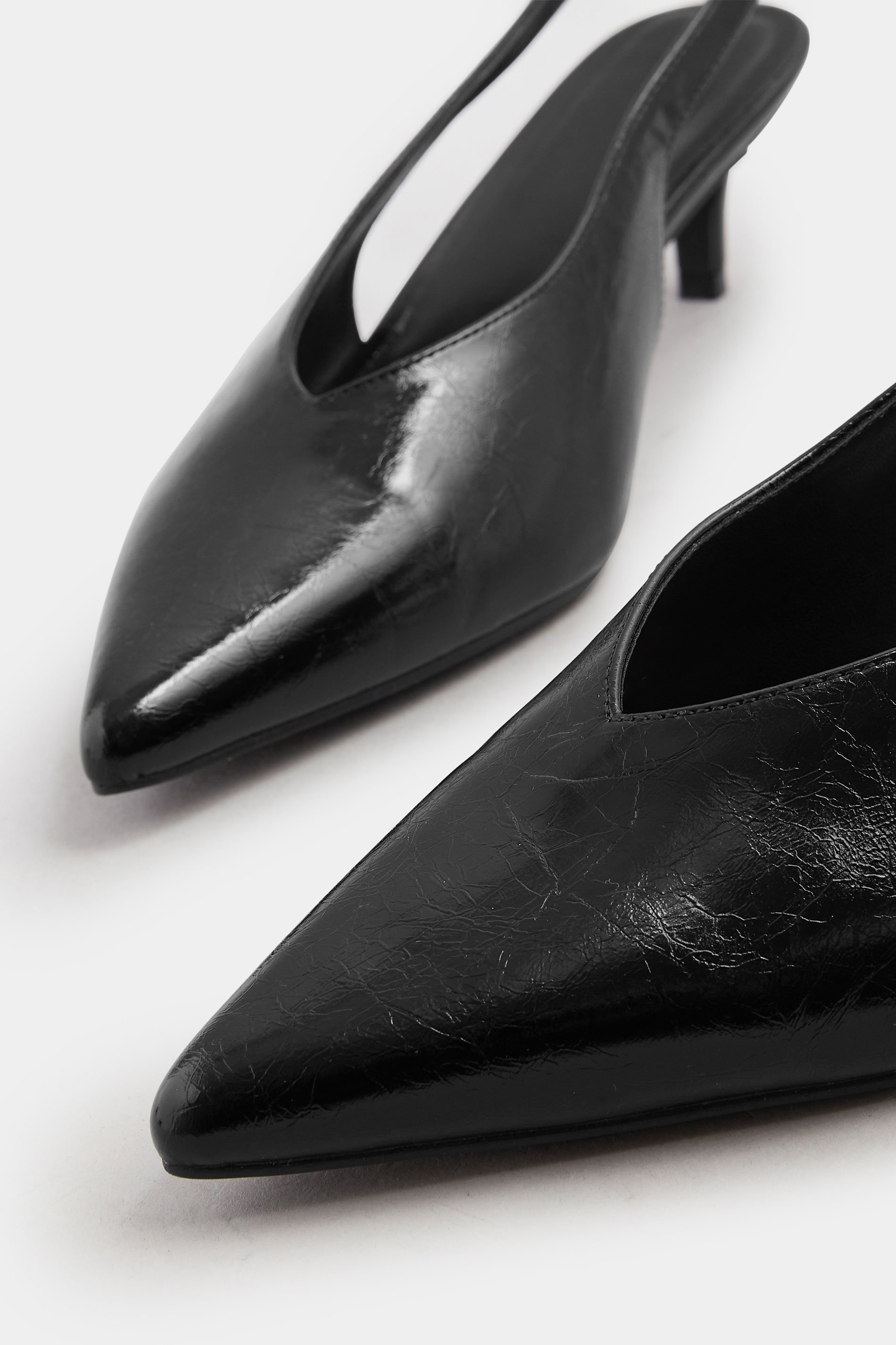 LTS Black Pointed Slingback Kitten Heel | Long Tall Sally 5