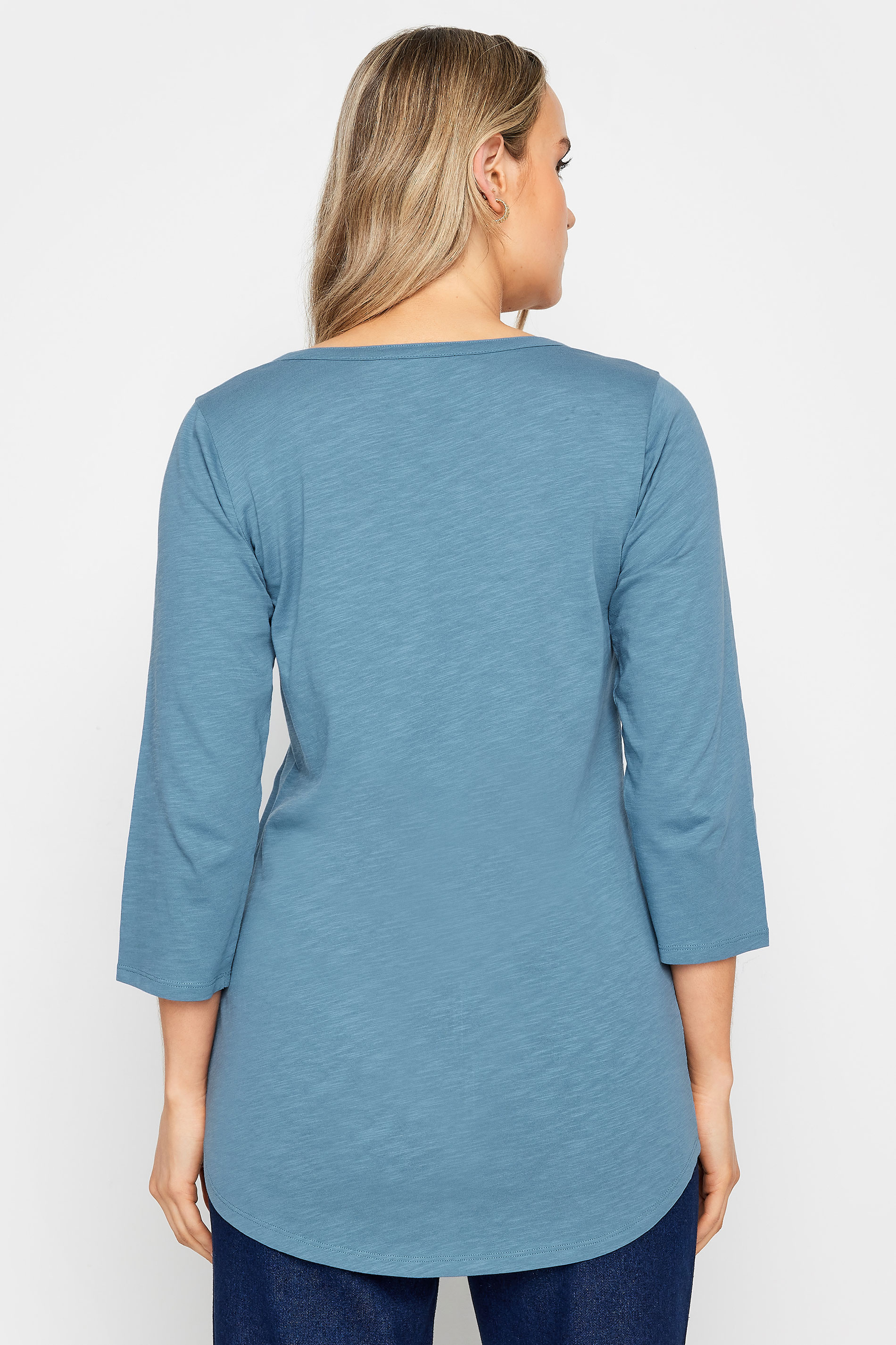 LTS 2 PACK Tall Womens Blue & Pink Cotton Henley Tops | Long Tall Sally 5