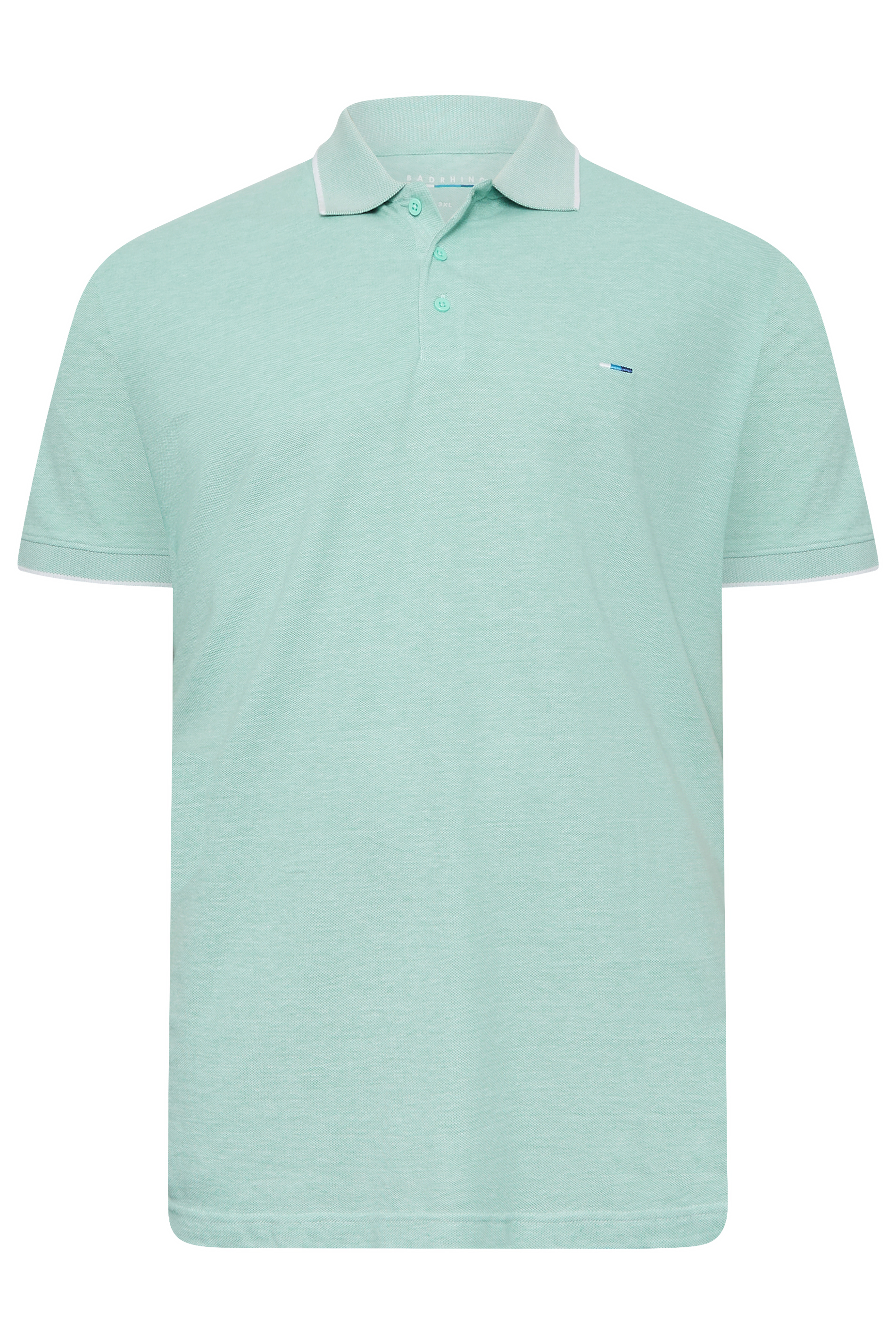 BadRhino Big & Tall Big & Tall Light Green Birdseye Polo Shirt | BadRhino 3