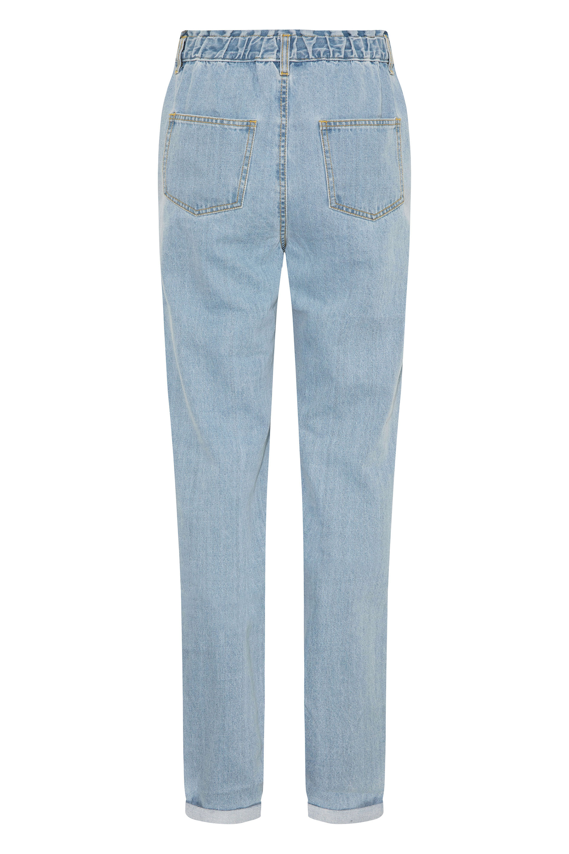 LTS Tall Women's Blue Paper Bag Waist Tapered Jeans | Long Tall Sally 3