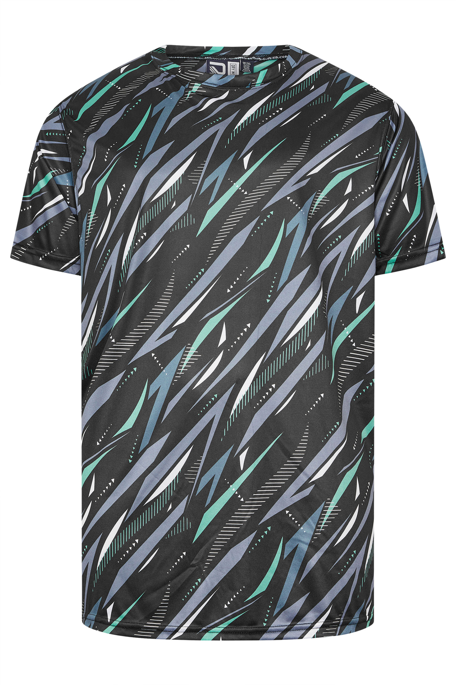 D555 Big & Tall Black Lightweight All Over Print T-Shirt | BadRhino 3