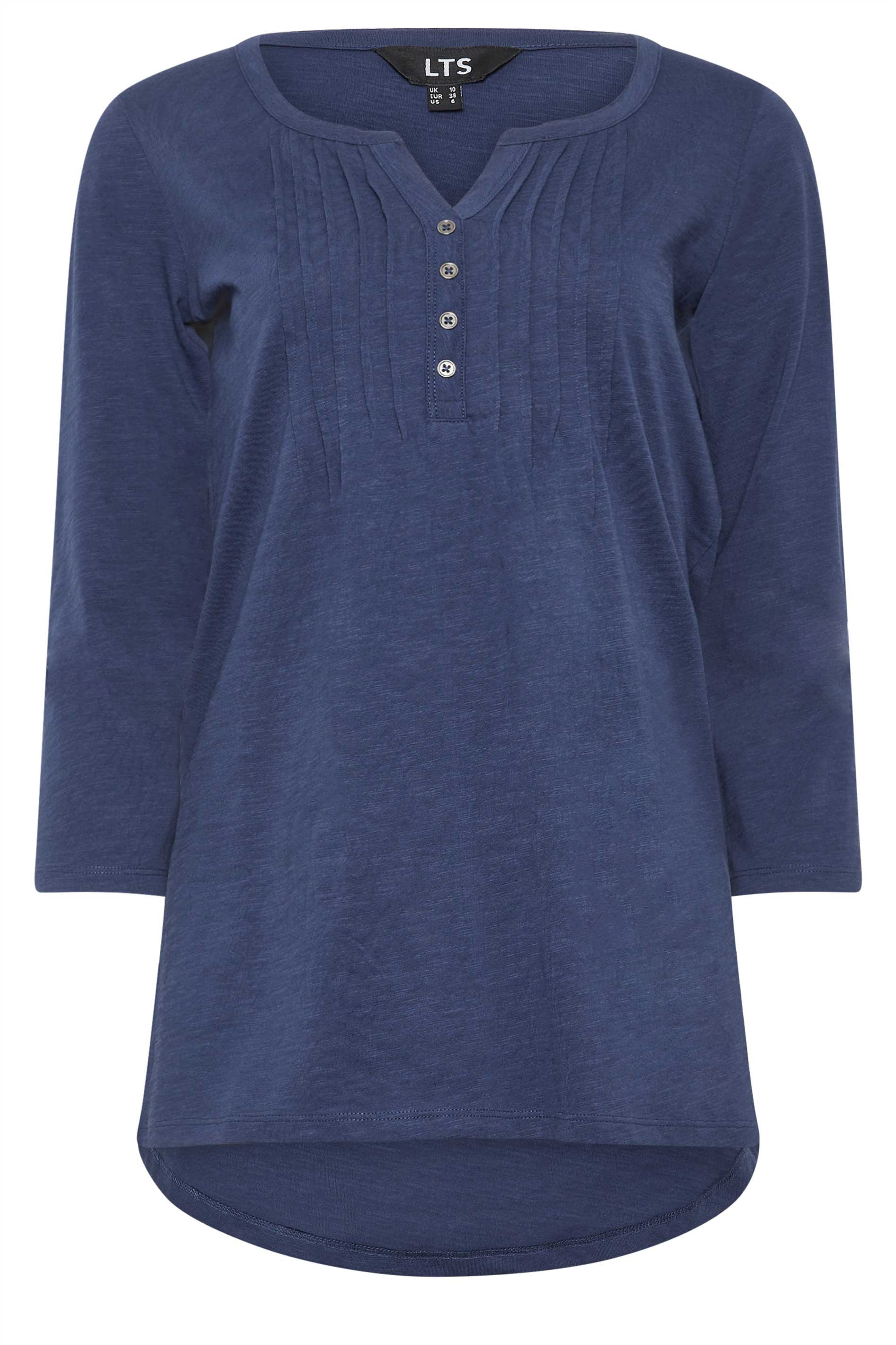 LTS 2 PACK Tall Sage Green & Navy Blue Cotton Henley Tops | Long Tall Sally 8