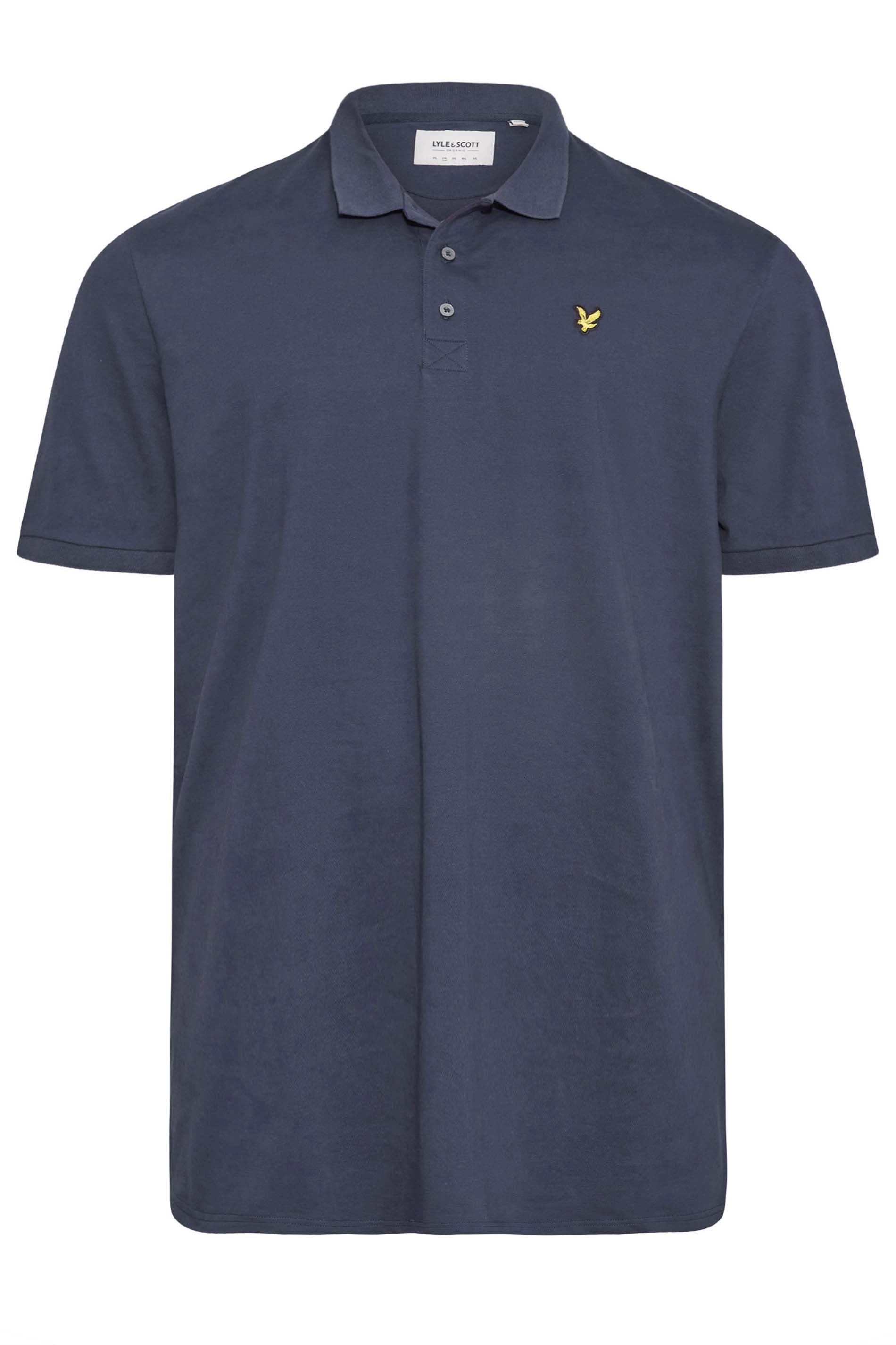 LYLE & SCOTT Navy Blue Logo Polo Shirt | BadRhino 2