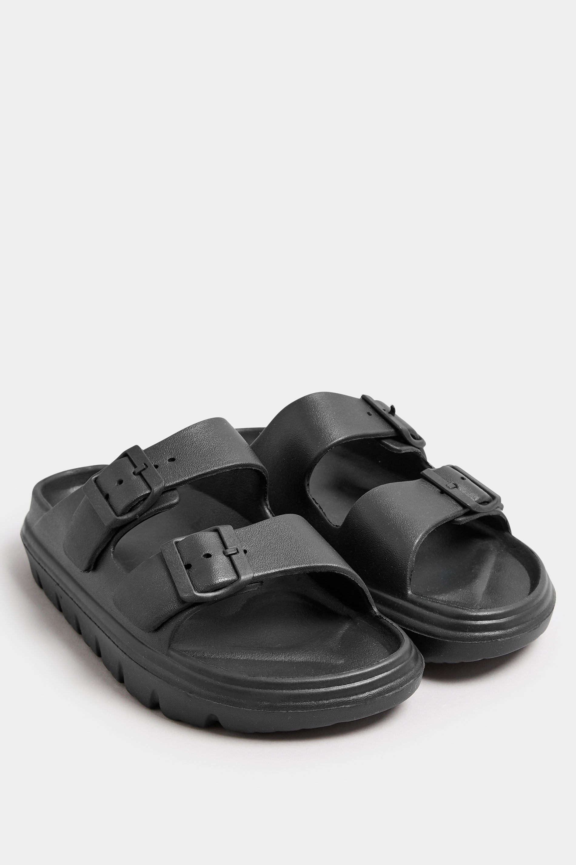 Black Platform EVA Sandals | Yours Clothing 2