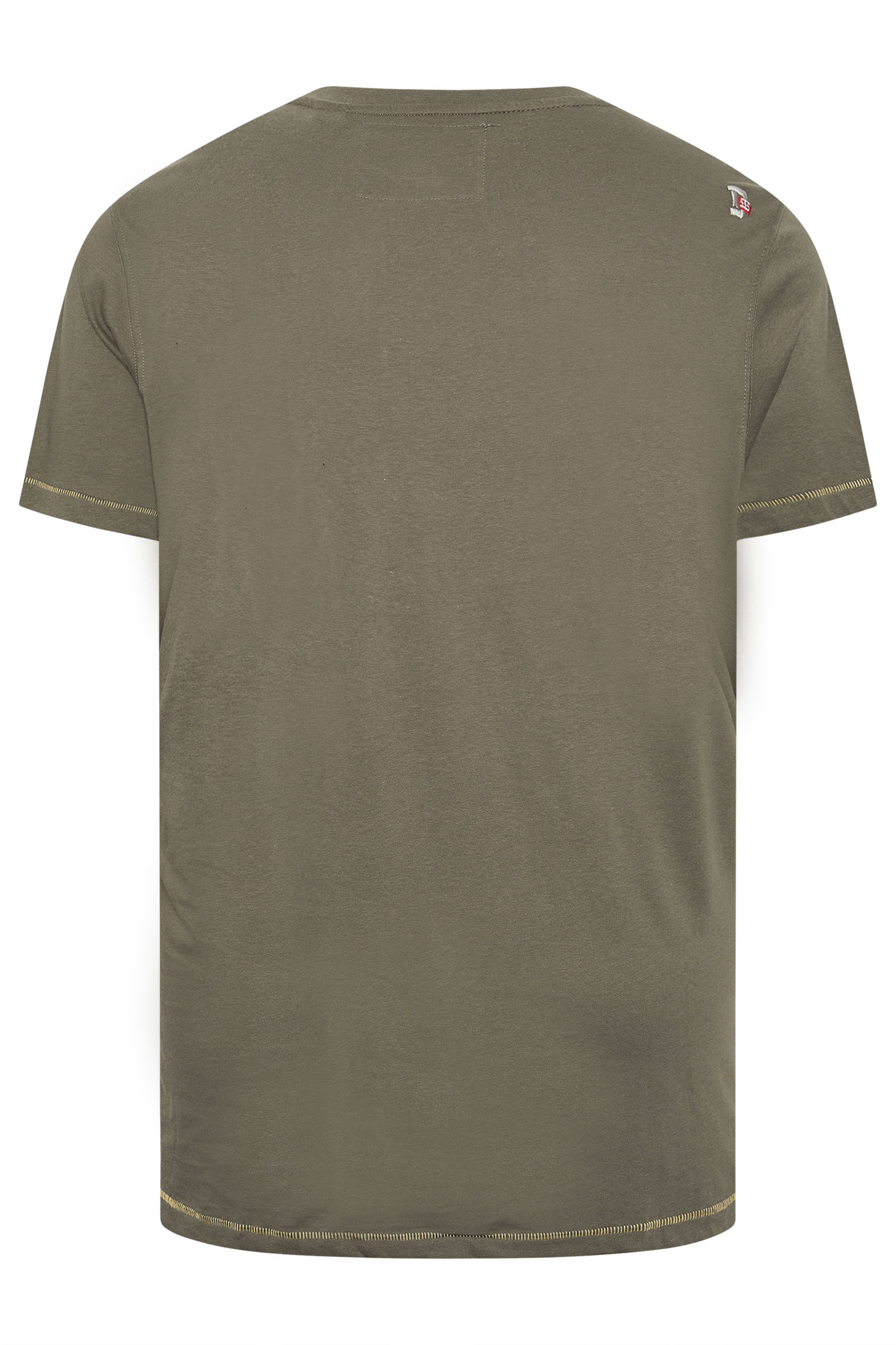 D555 Big & Tall Khaki Green Surfing Bear Print T-Shirt | BadRhino 4