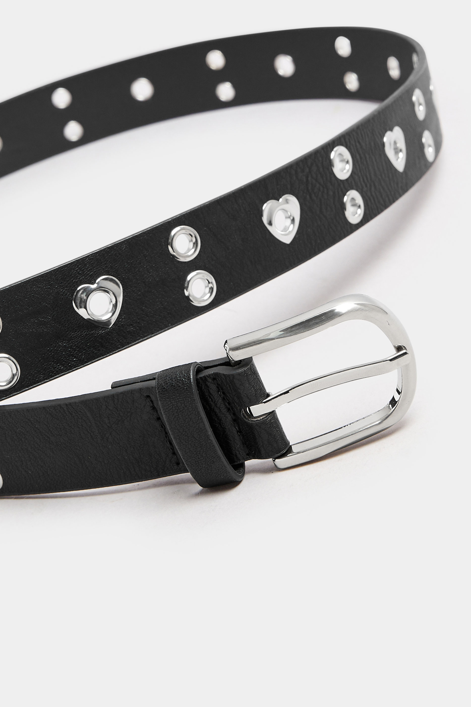 Black Eyelet Heart Detail Belt | Yours Clothing 3