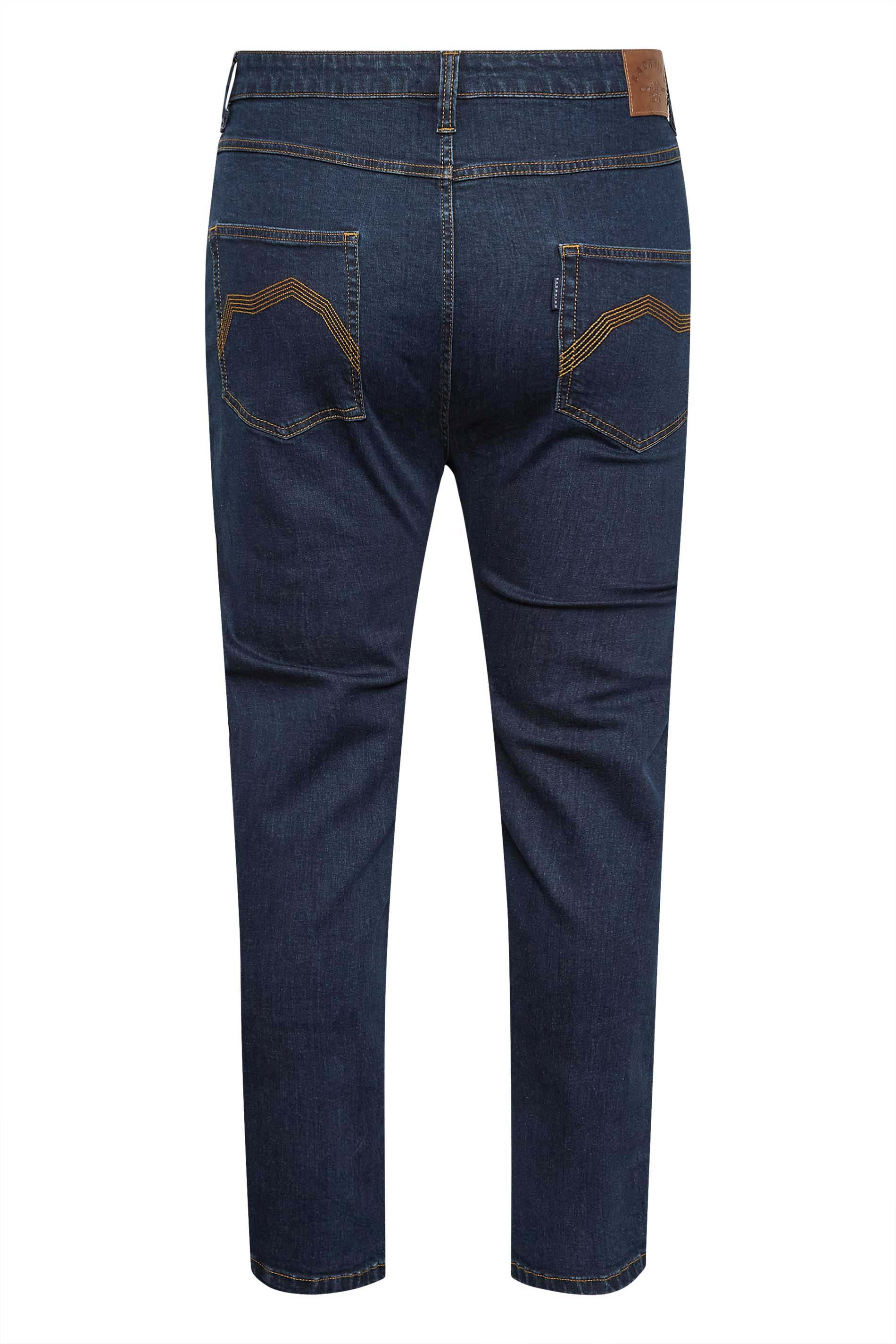BadRhino Big & Tall Indigo Blue Straight Leg Stretch Jeans | BadRhino 9