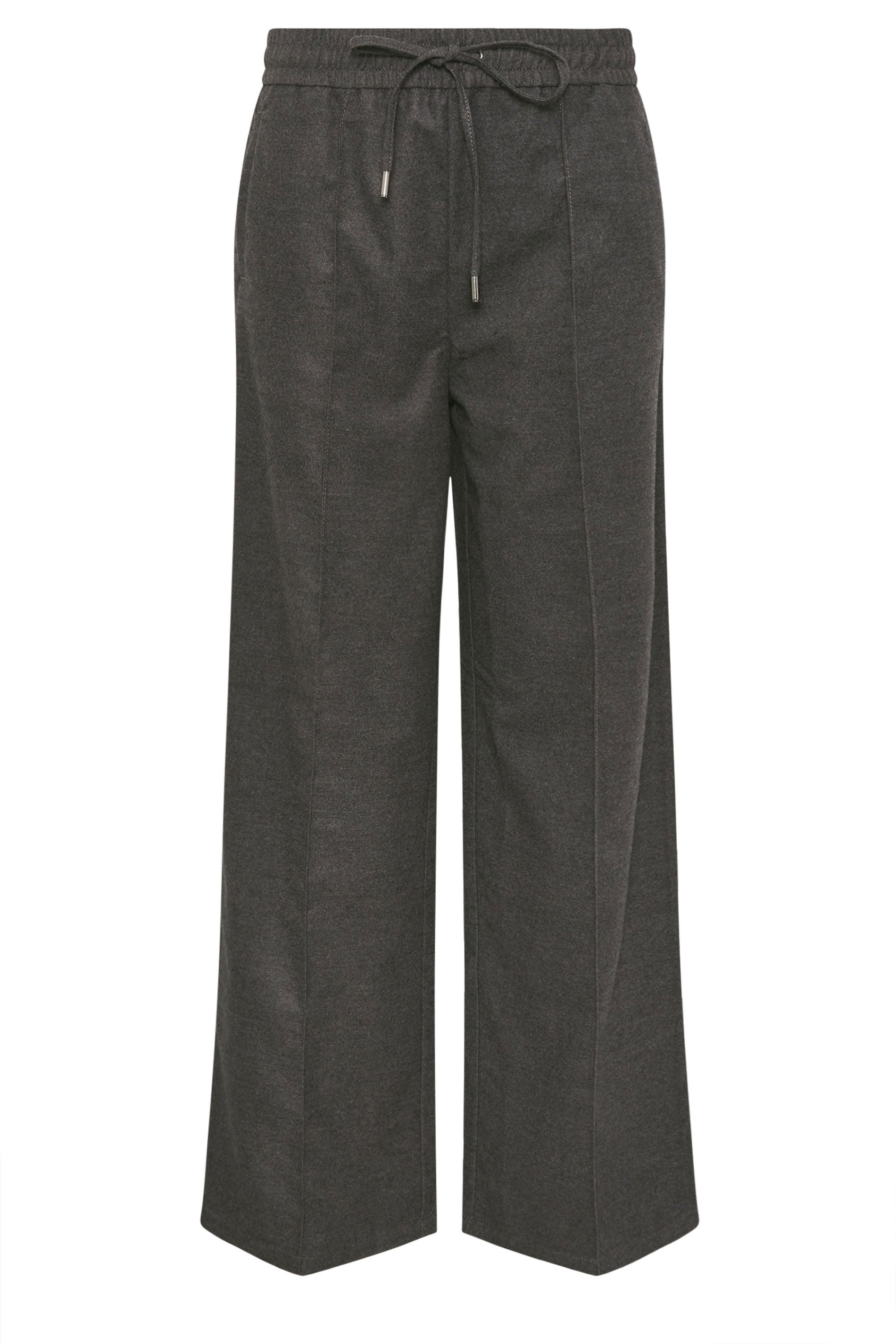 LTS Tall Grey Brushed Wide Leg Trousers | Long Tall Sally 6