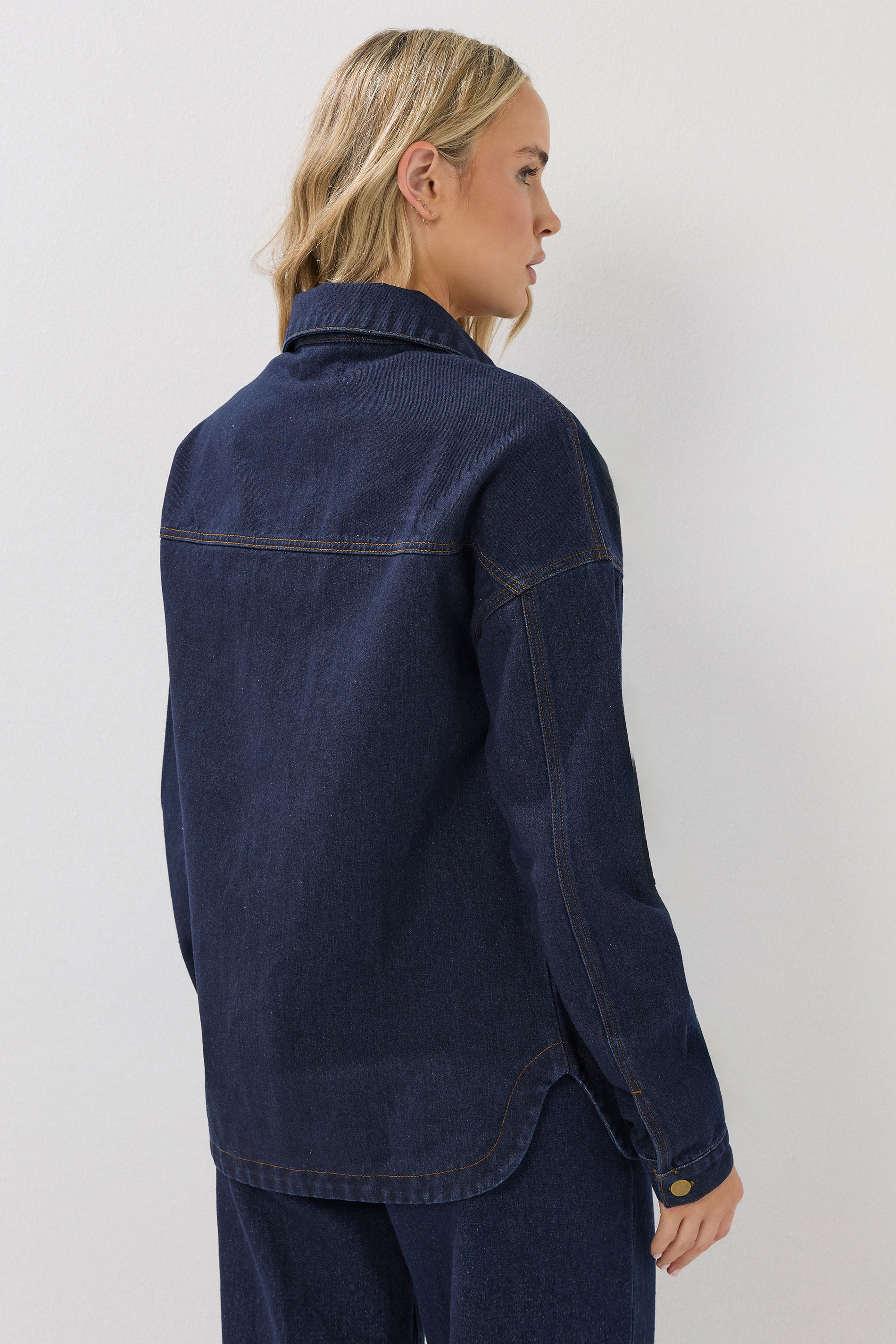 LTS Tall Blue Indigo Denim Shacket | Long Tall Sally 5