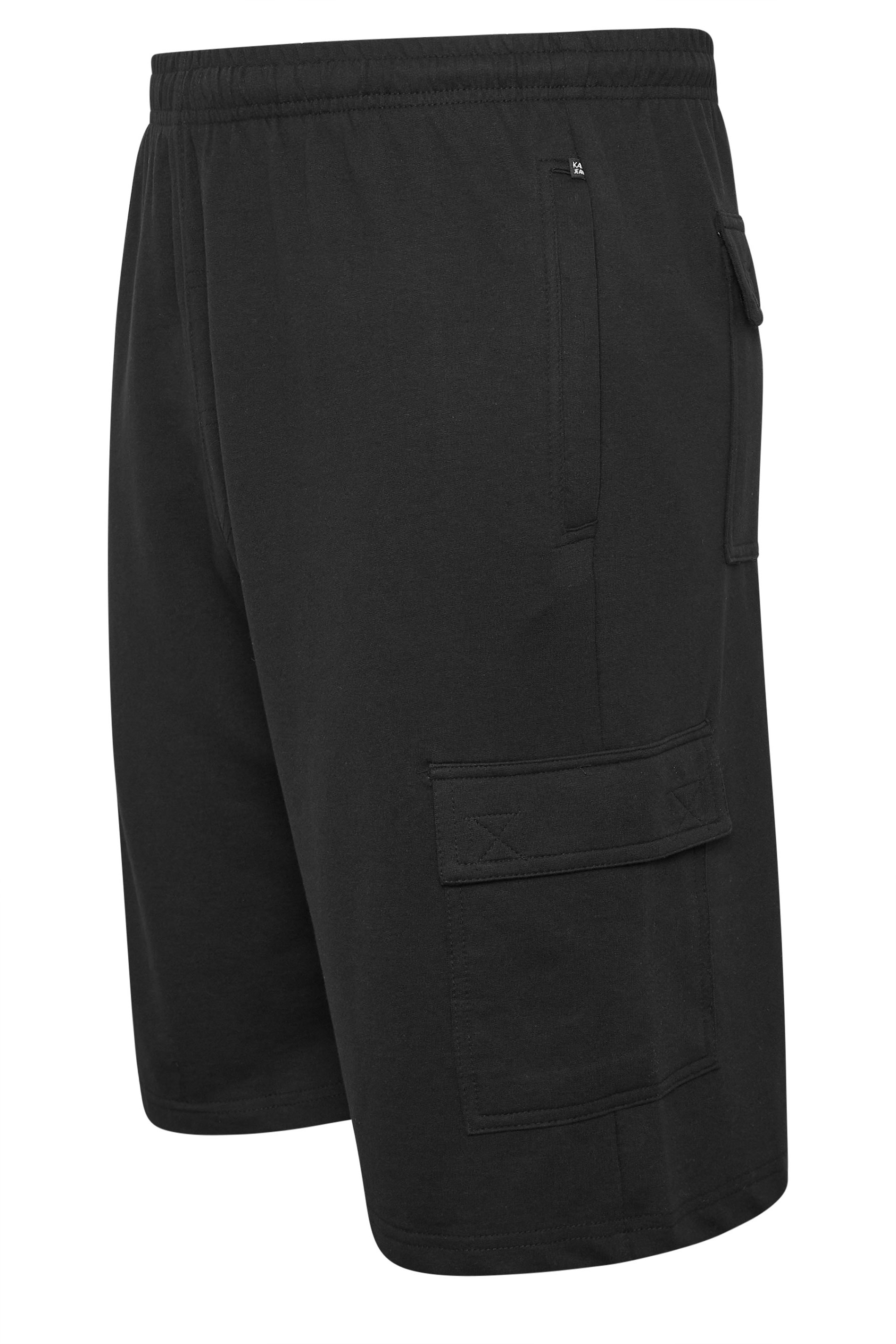KAM Big & Tall Black Jersey Cargo Shorts | BadRhino 5