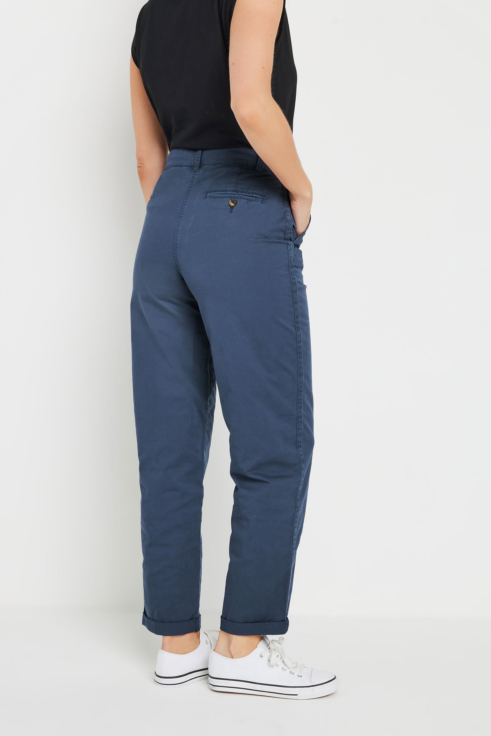 LTS Tall Navy Blue Cotton Straight Leg Chino Jeans | Long Tall Sally 3