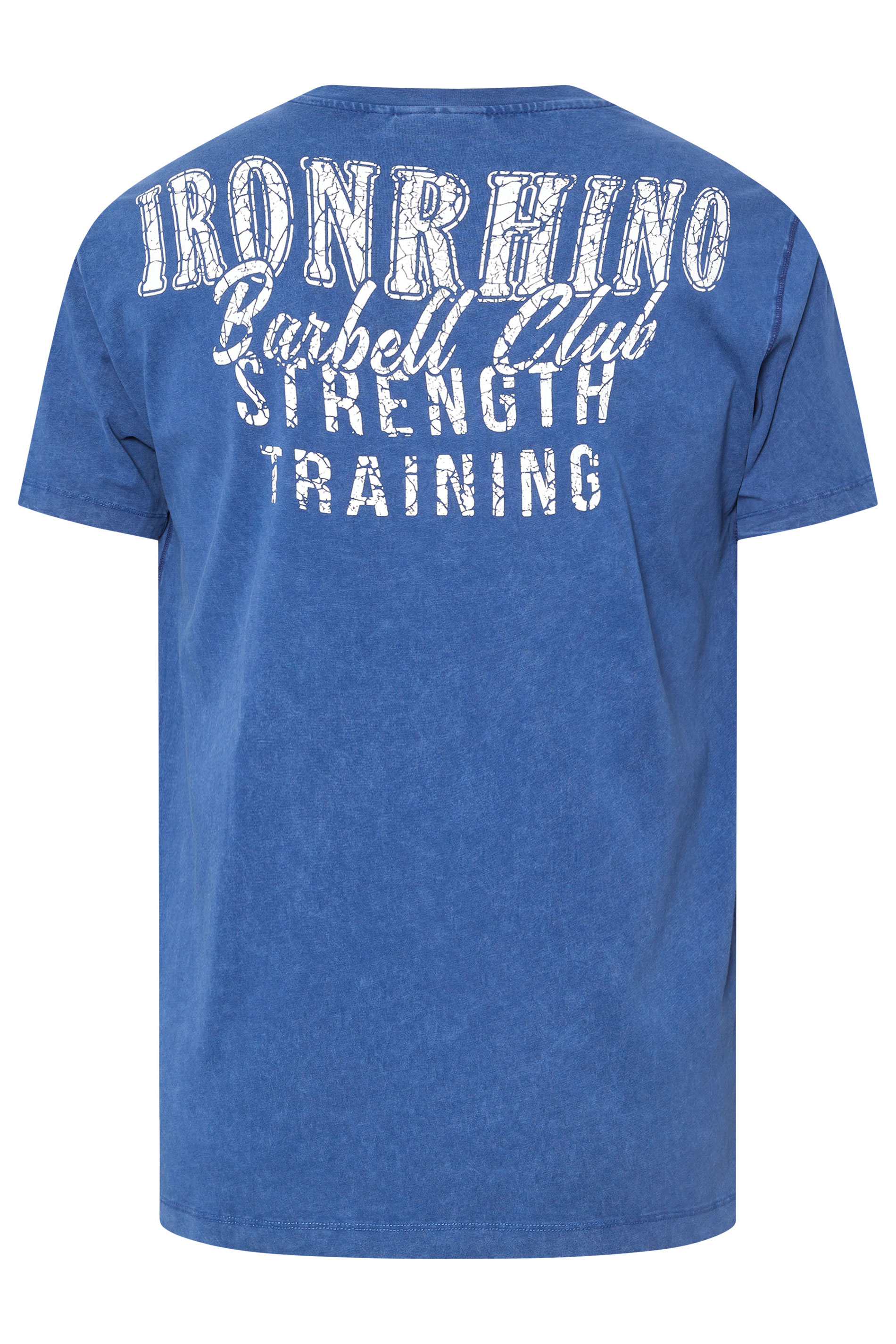 IronRhino Big & Tall Blue Acid Wash 'Barbell Club' T-Shirt | BadRhino 8
