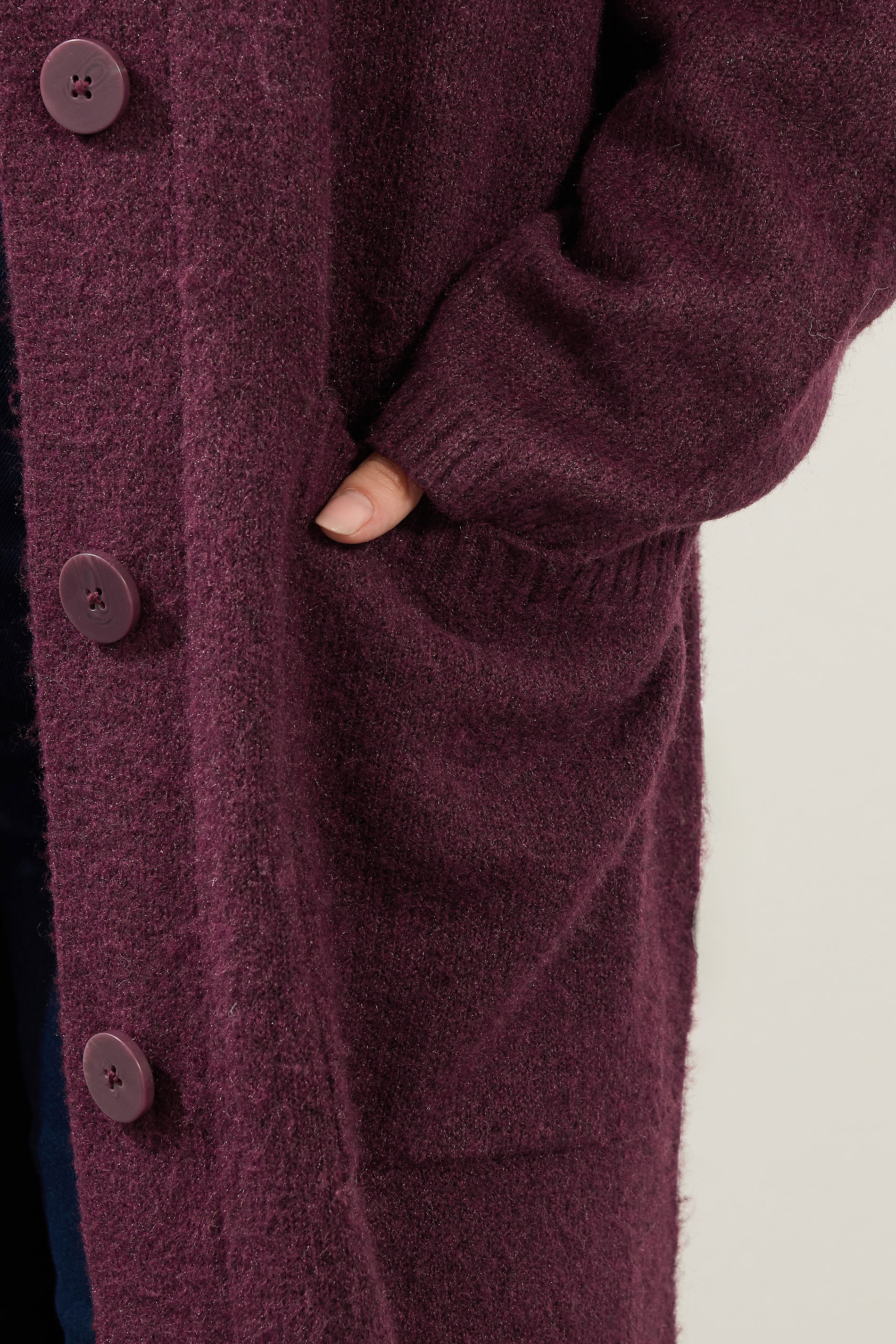 LTS Tall Burgundy Red Knitted Longline Coatigan | Long Tall Sally 4