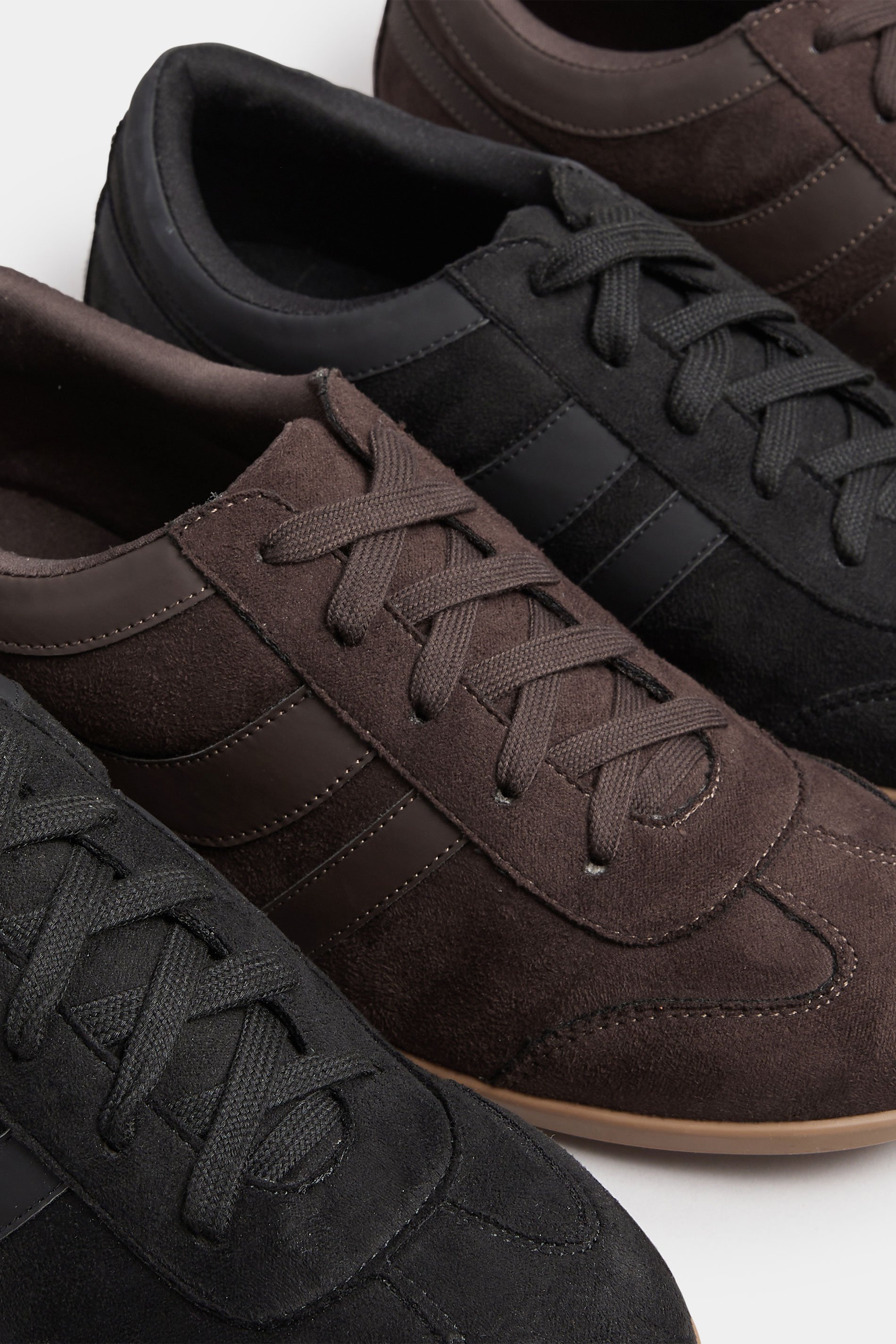 LTS Chocolate Brown Padded Retro Trainers In Standard Fit | Long Tall Sally 6