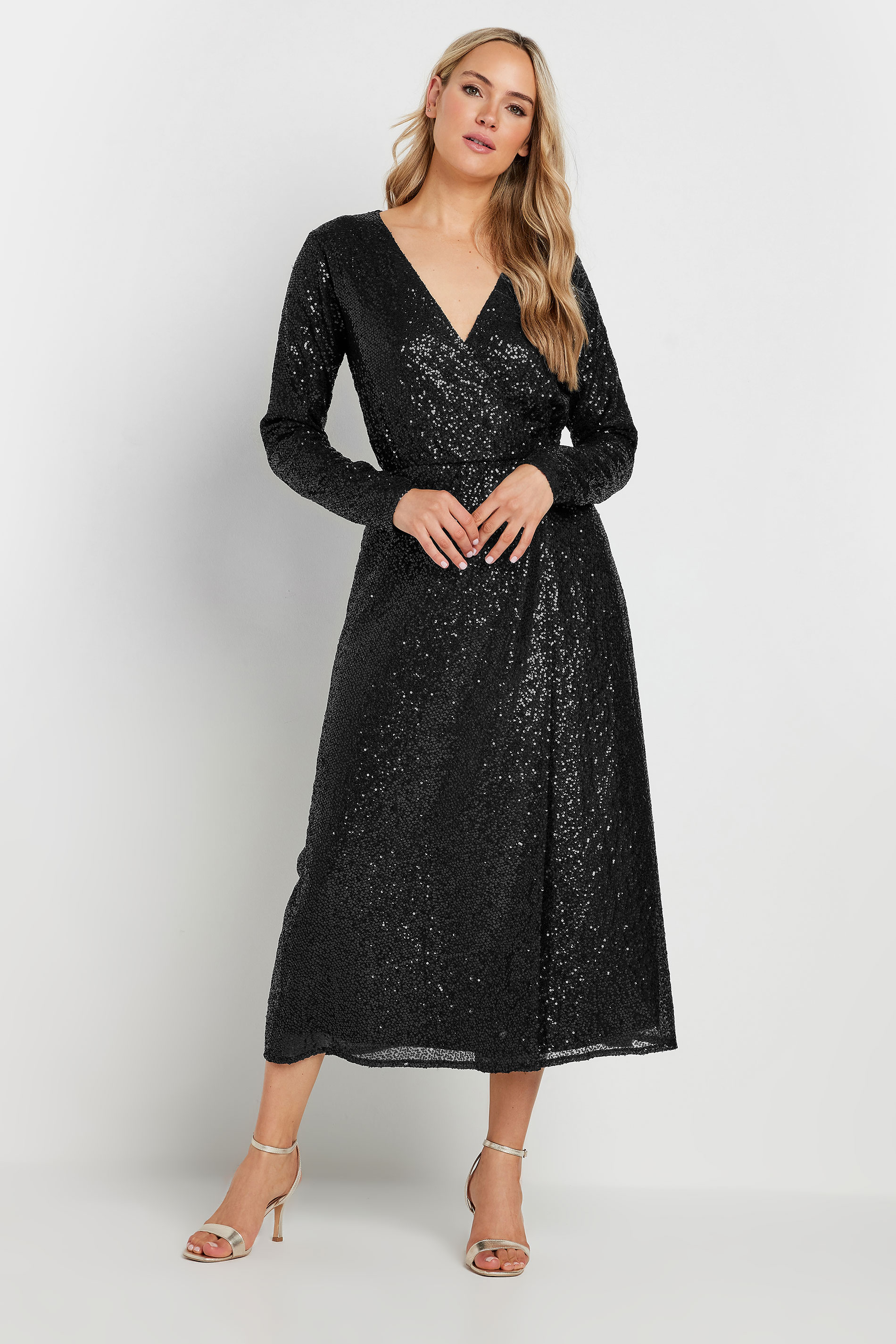 black dresses for tall ladies Black Elegant Party Wear Gown & Long Koti Set with Embro