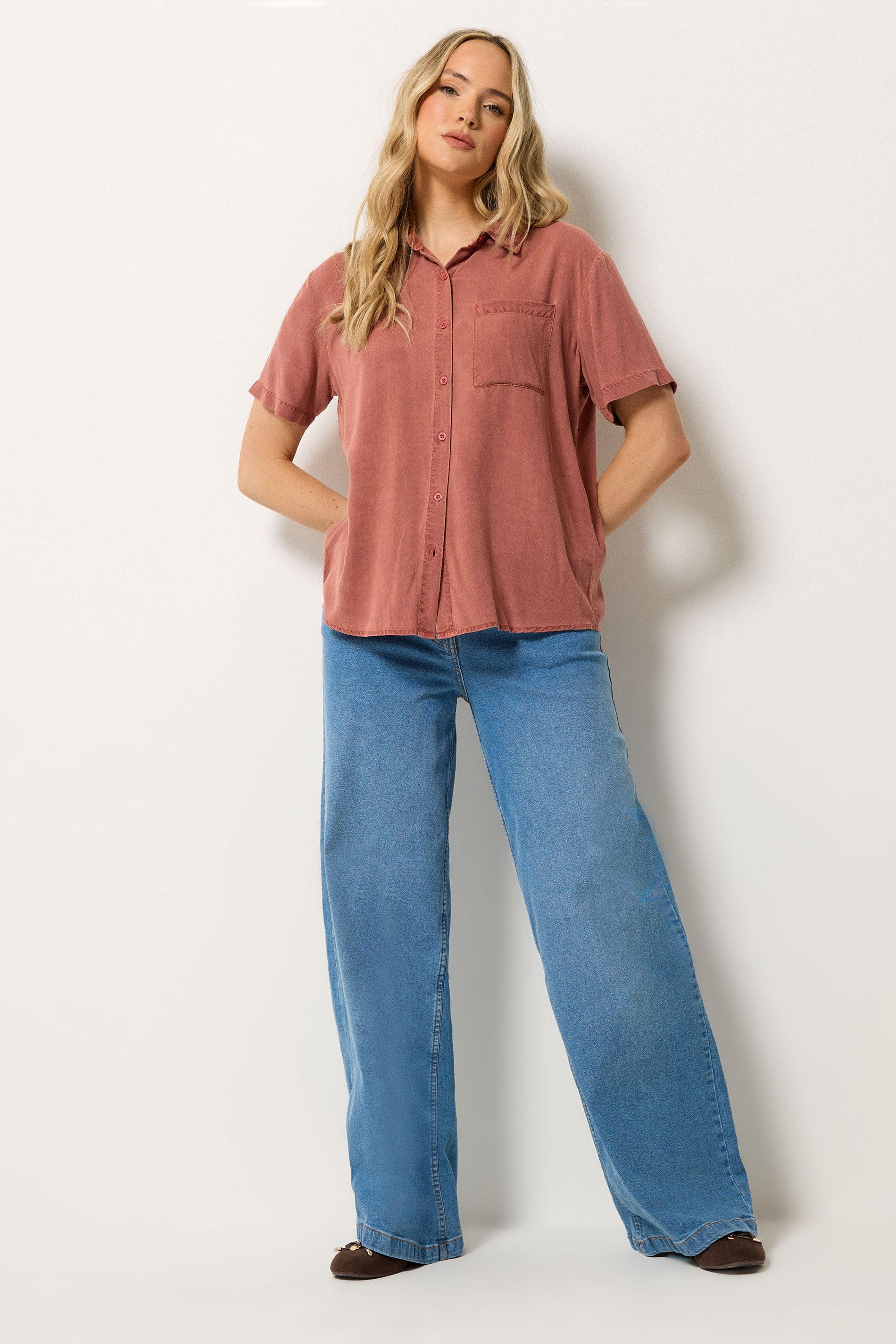 LTS Tall Women's Rust Orange Short Sleeve Shirt | Long Tall Sally 1