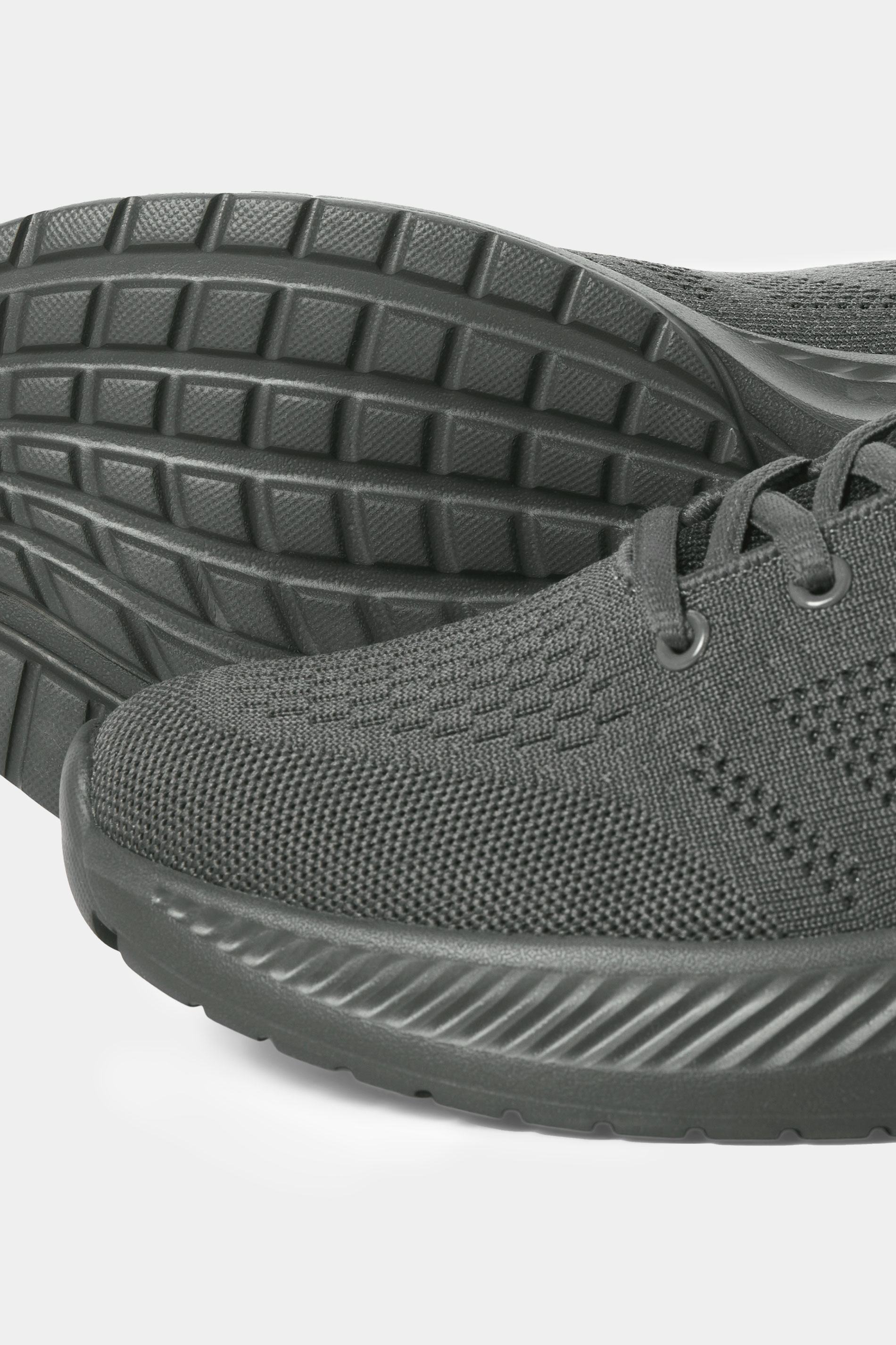 JACK & JONES Black Anthracite Knit Trainers | BadRhino 3