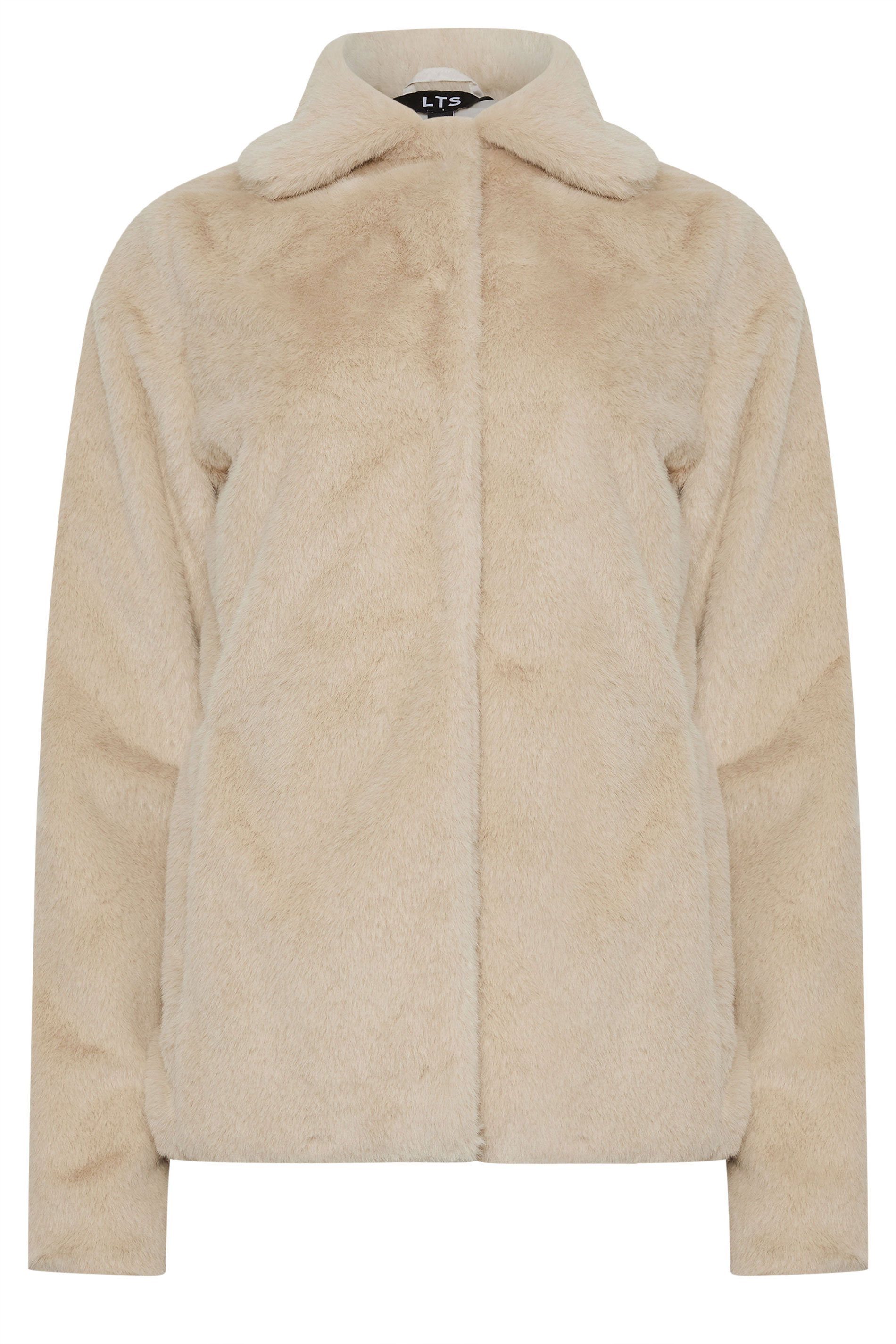 LTS Tall Beige Brown Faux Fur Coat | Long Tall Sally 5