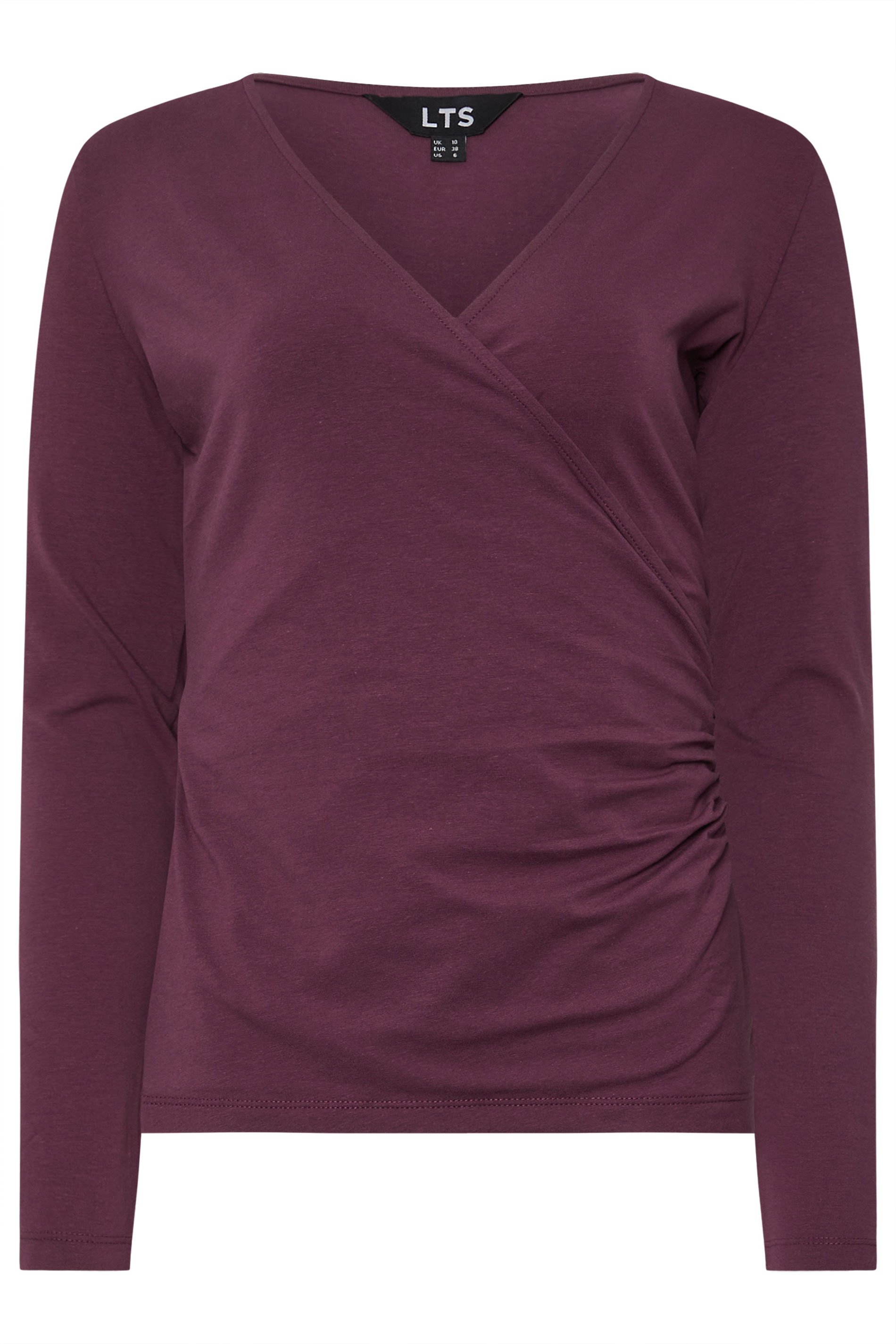 LTS Tall 2 PACK Green & Burgundy Red Wrap Tops | Long Tall Sally 8