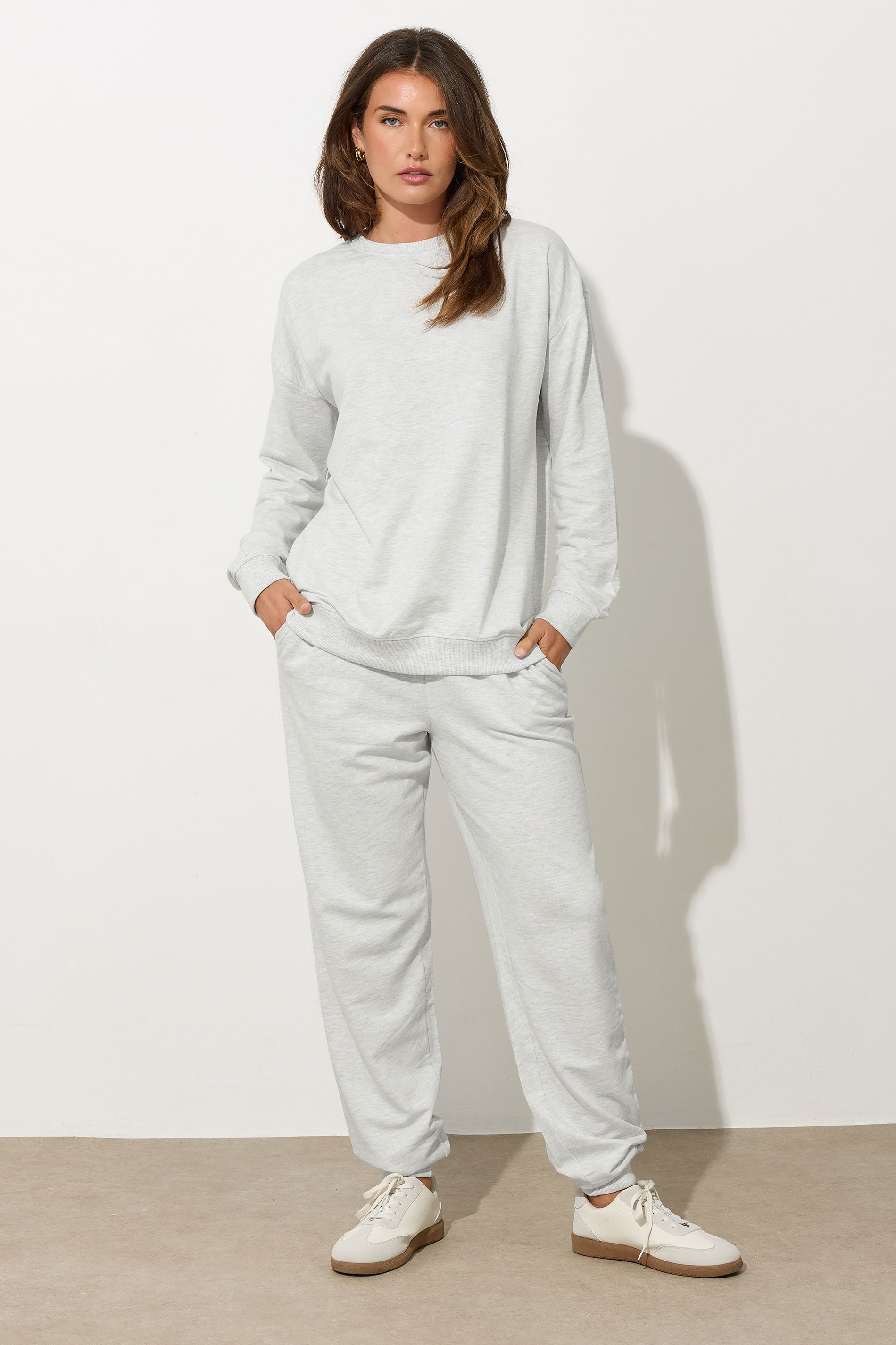 LTS Tall Womens Light Grey Sweatshirt & Jogger Set | Long Tall Sally 2
