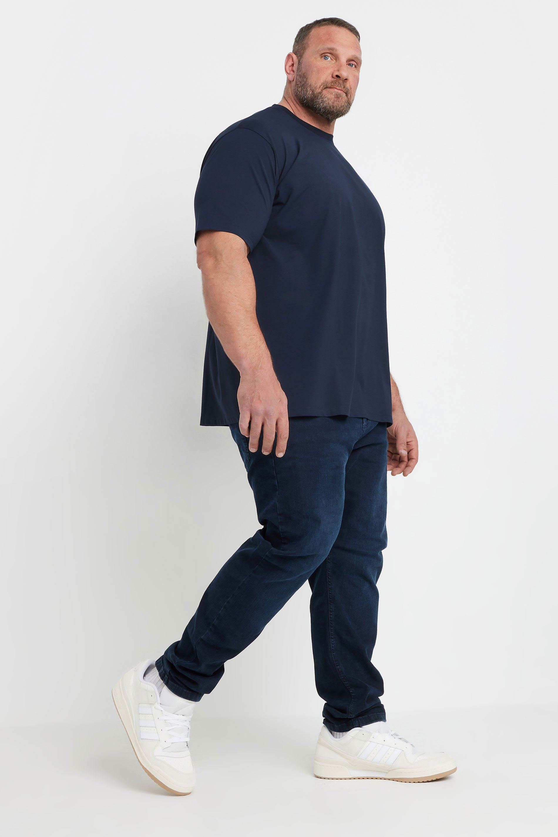 BadRhino Big & Tall Navy Blue Soft Touch Relaxed Fit T-Shirt | BadRhino 5