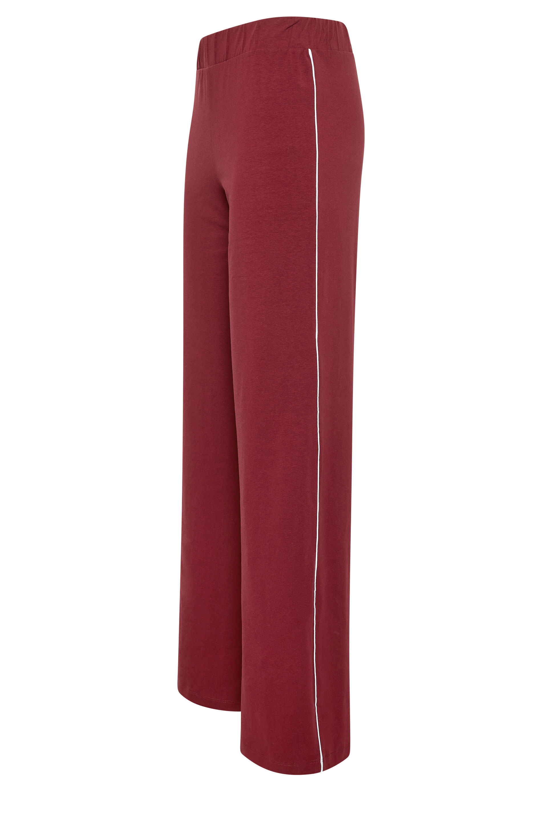 LTS Tall Women's Burgundy Red Side Stripe Cotton Wide Leg Leggings | Long Tall Sally 6