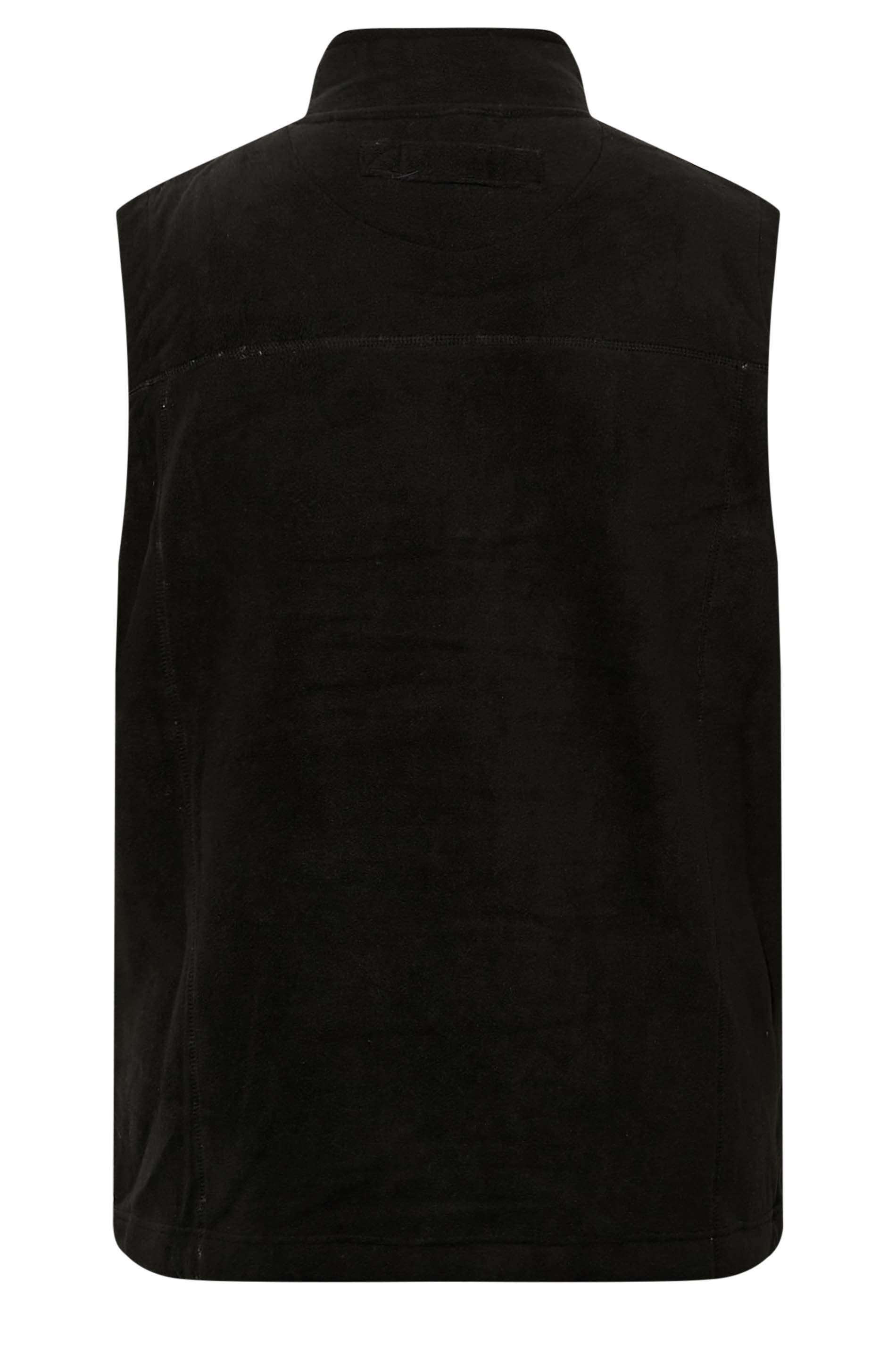 KAM Big & Tall Black Fleece Gilet | BadRhino 4