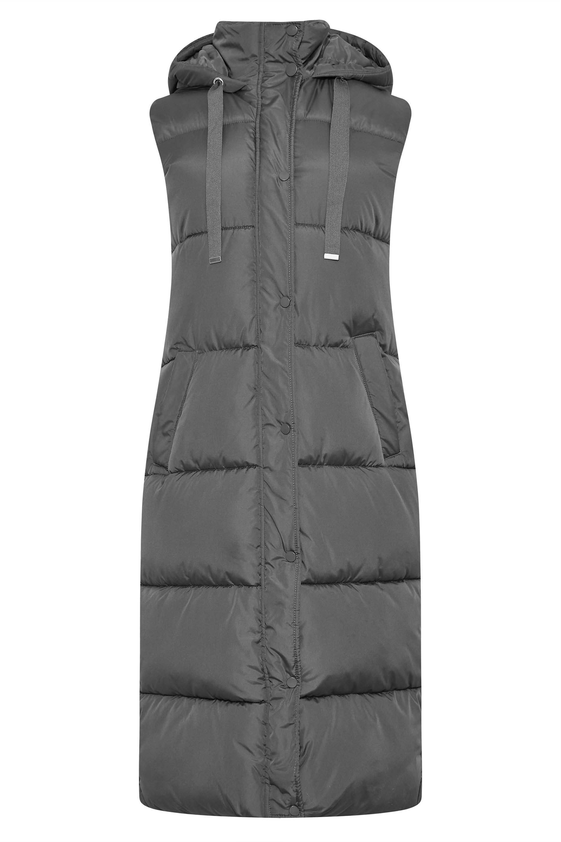 LTS Tall Women's Grey Longline Puffer Gilet | Long Tall Sally 6
