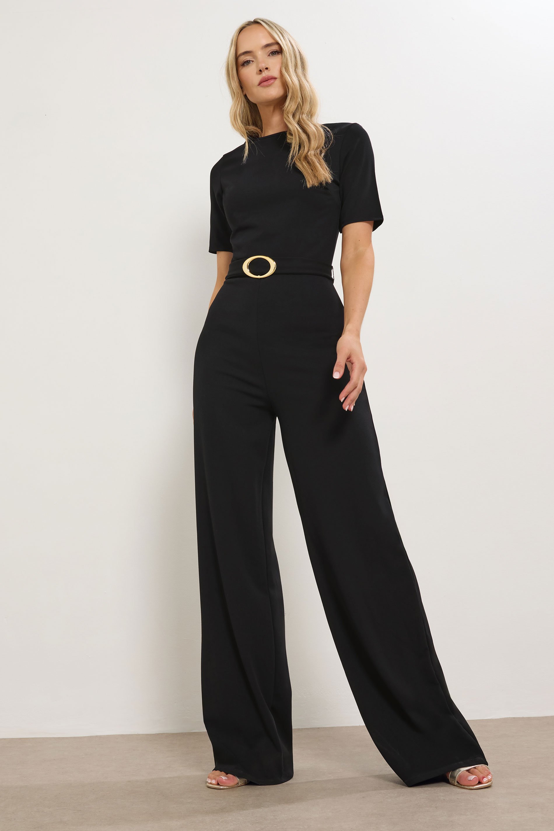 LTS Tall Black Belted Jumpsuit | Long Tall Sally  2