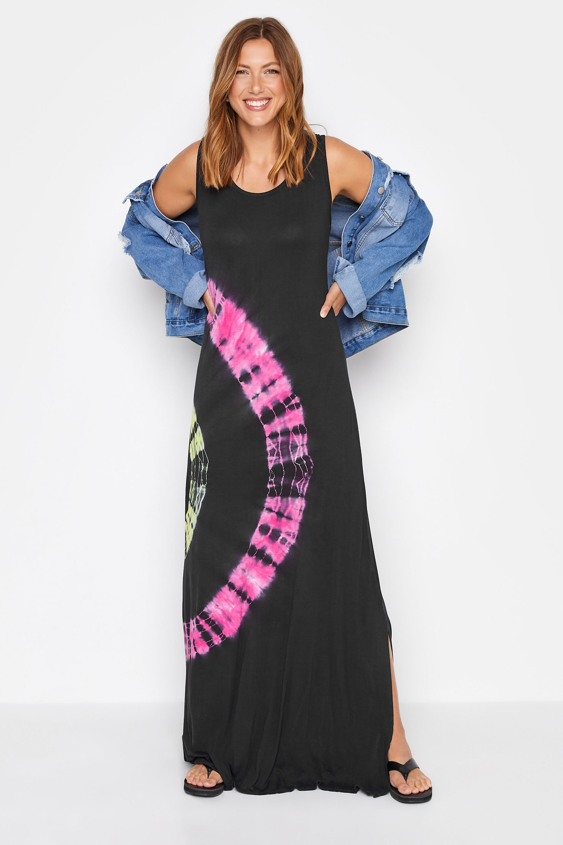 LTS Tall Women's Black Tie Dye Maxi Dress | Long Tall Sally  2