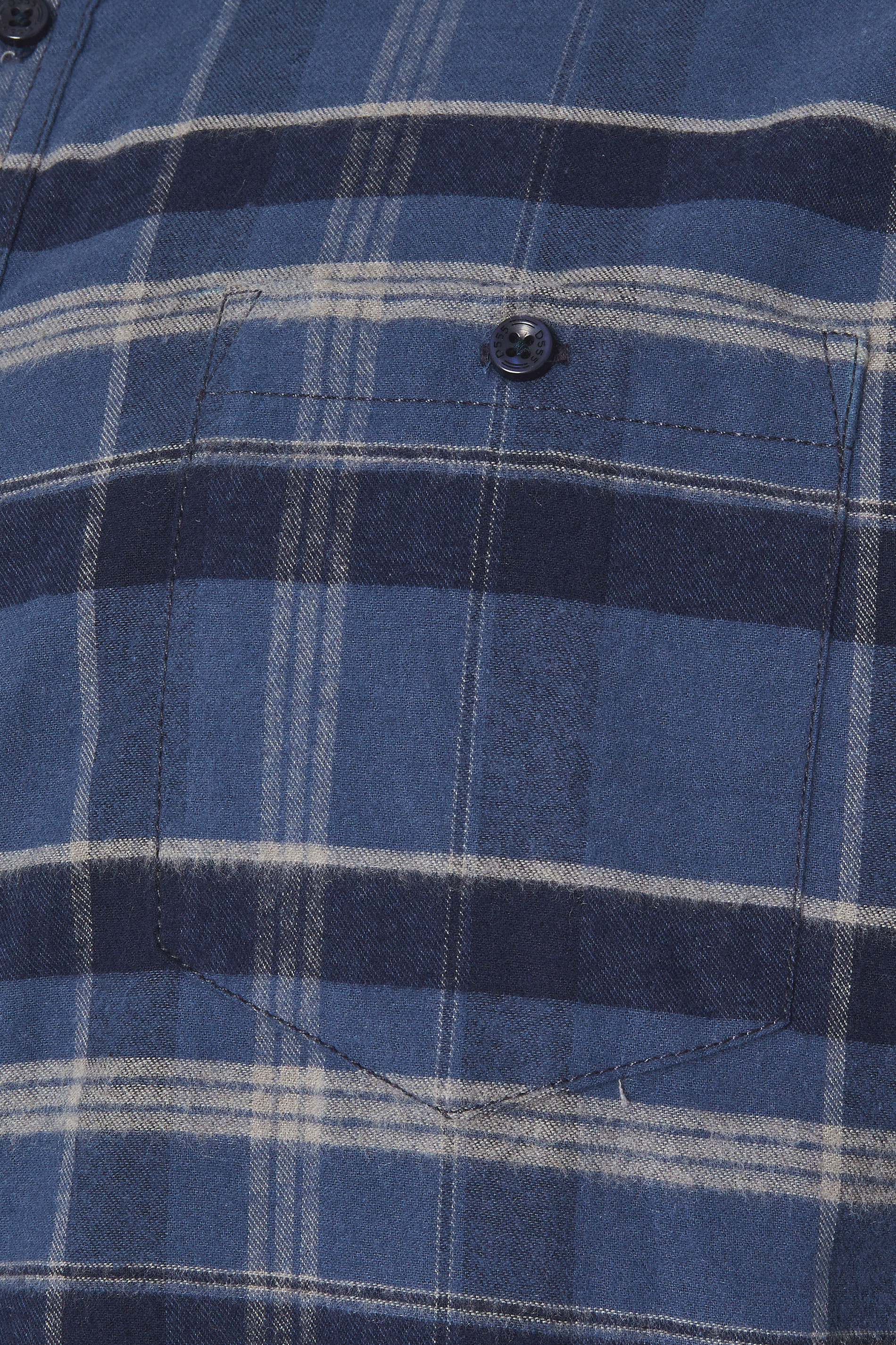 D555 Big & Tall Navy Blue Check Shirt | BadRhino 5