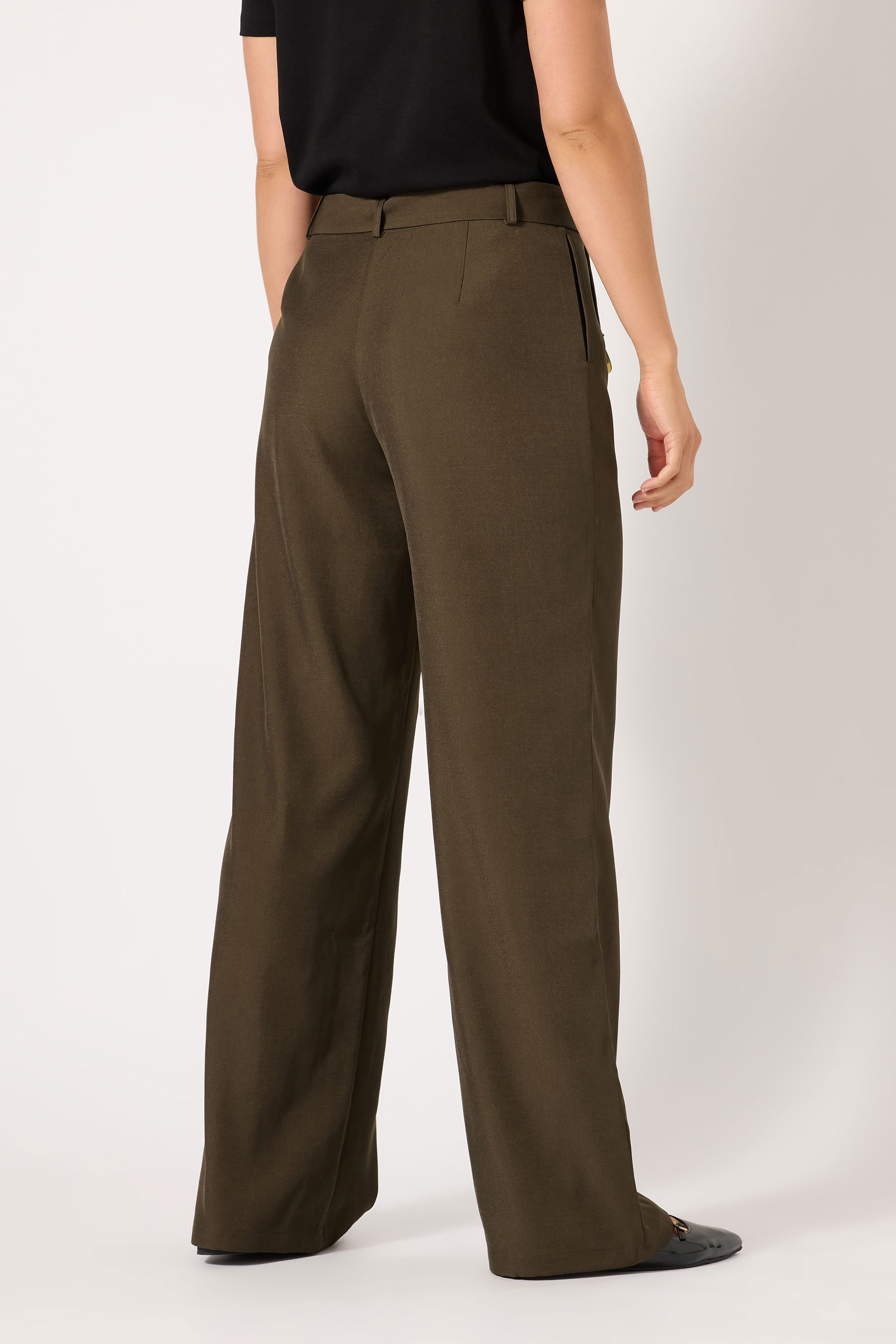 LTS Tall Women's Chocolate Brown Wide Leg Belted Trousers | Long Tall Sally  4