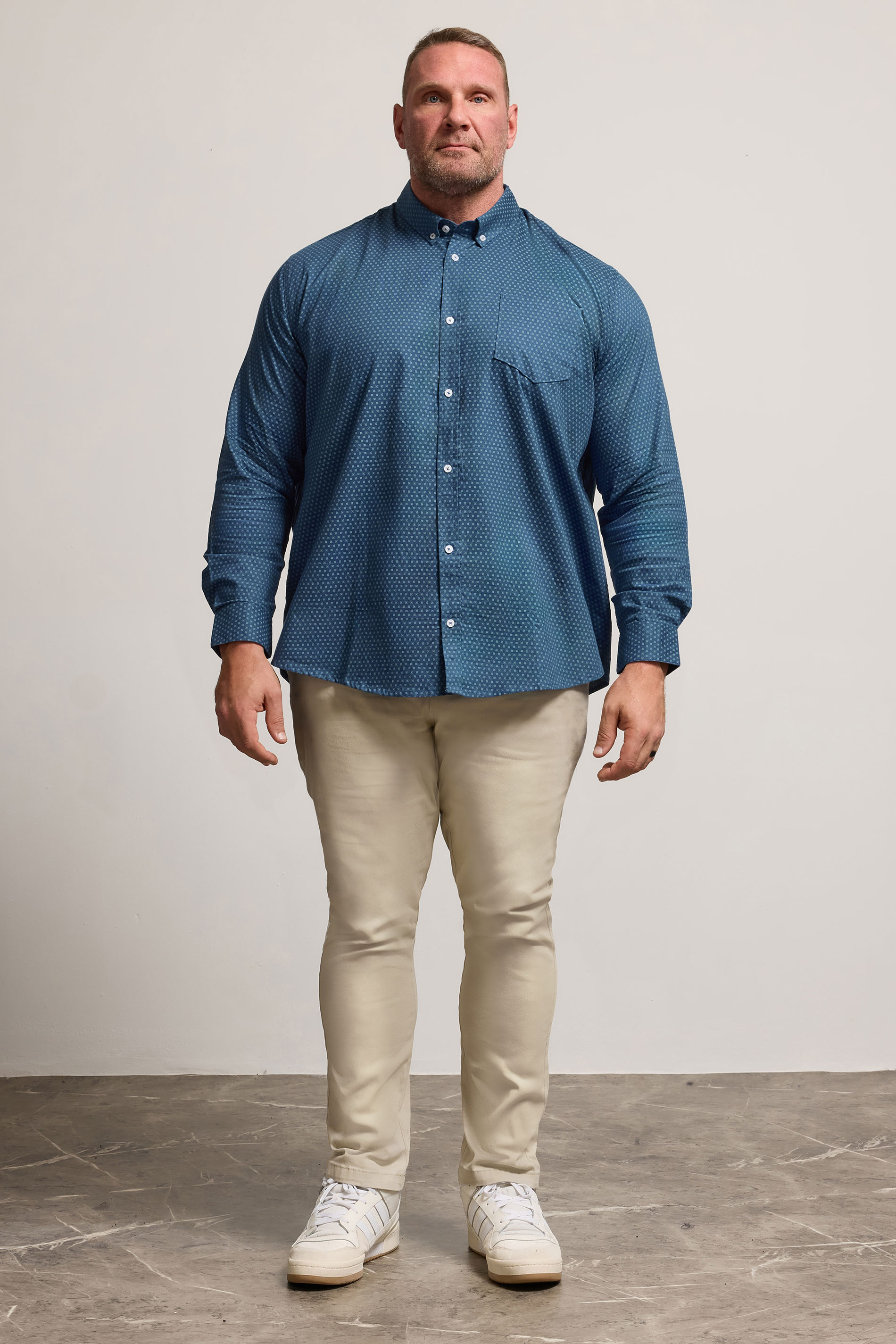 BadRhino Big & Tall Blue Geometric Print Party Shirt | BadRhino 2