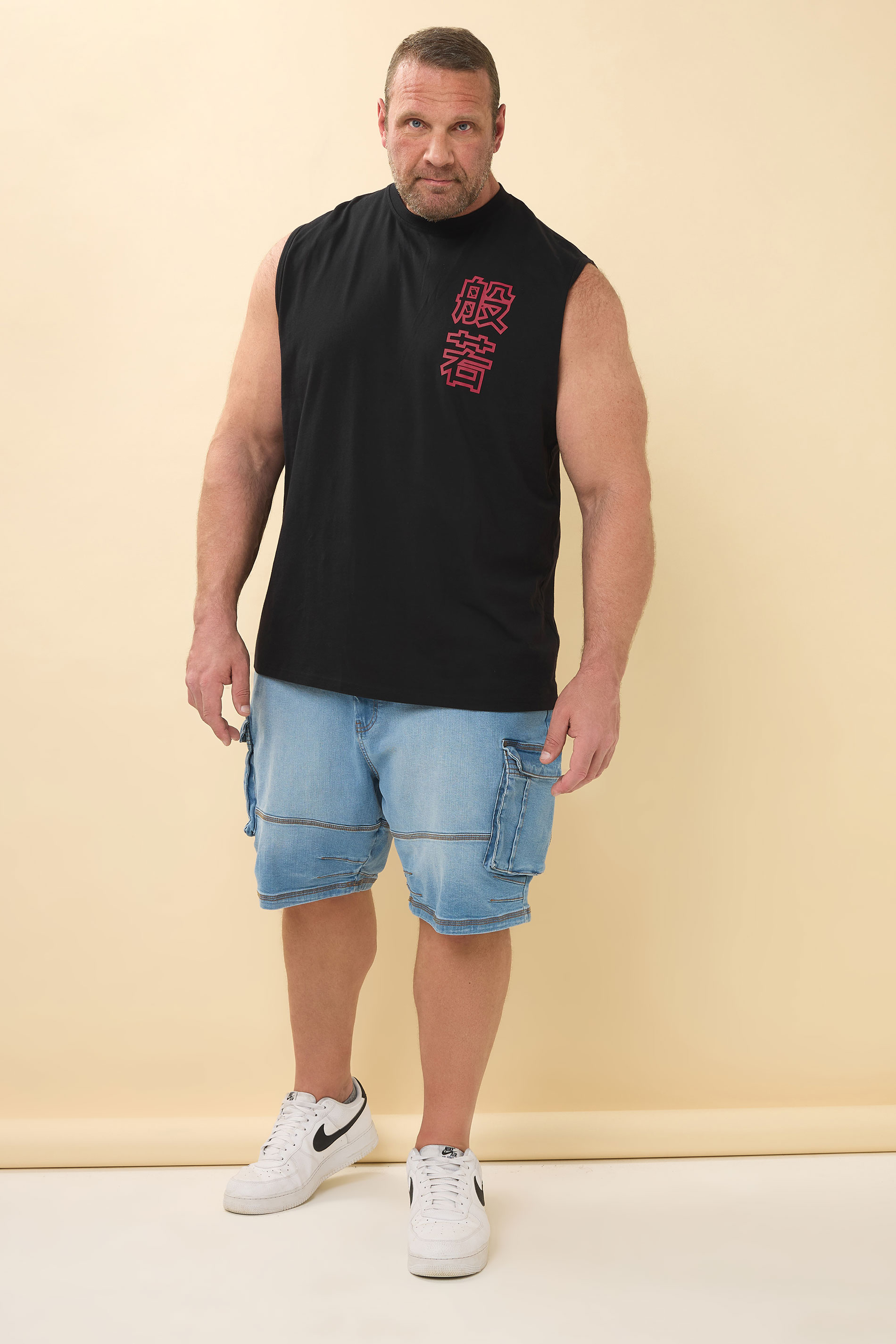 BadRhino Big & Tall Black & Red Japanese Demon Graphic Vest Top | BadRhino 4