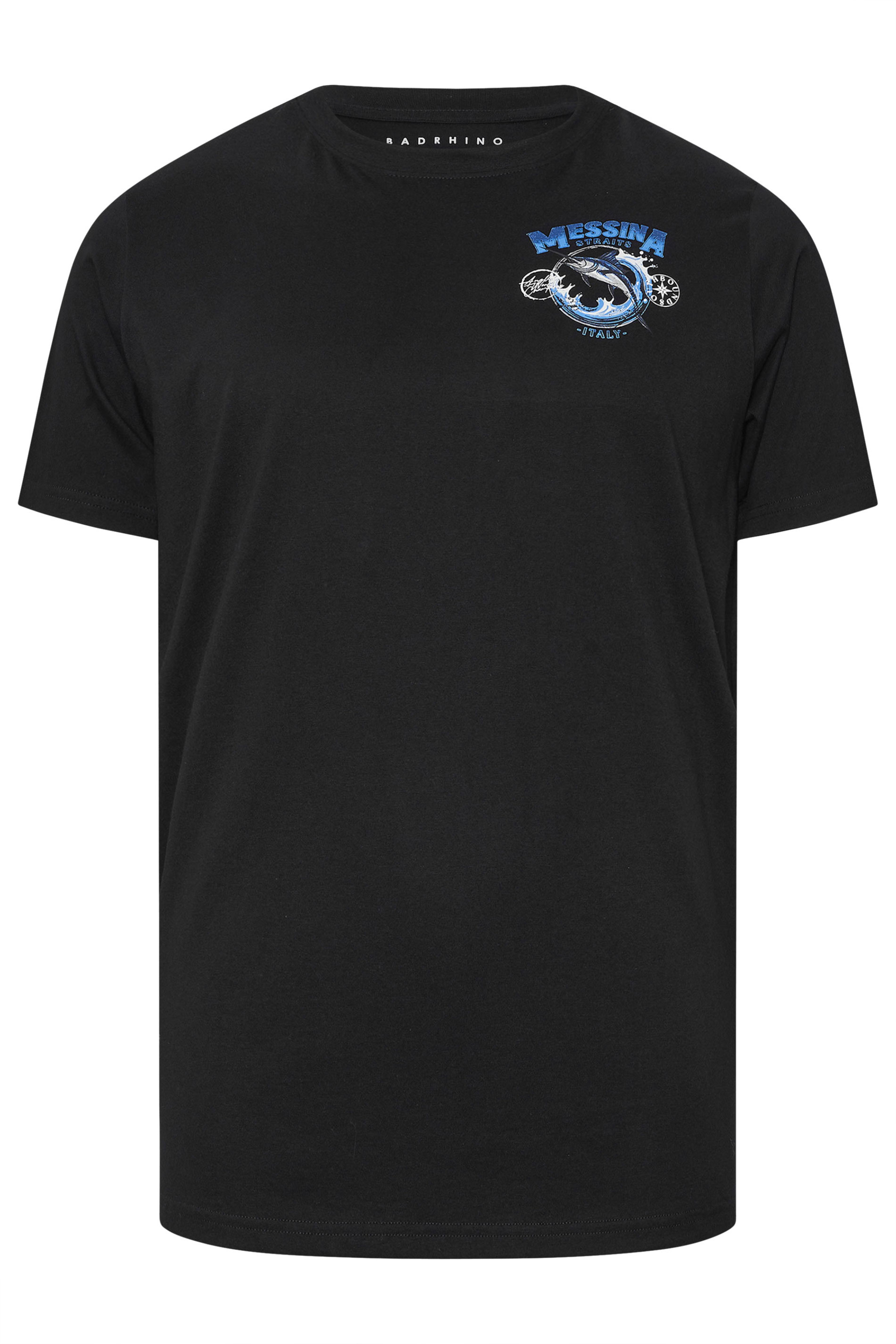 BadRhino Big & Tall Black 'Messina Straits' Graphic T-Shirt | BadRhino 6